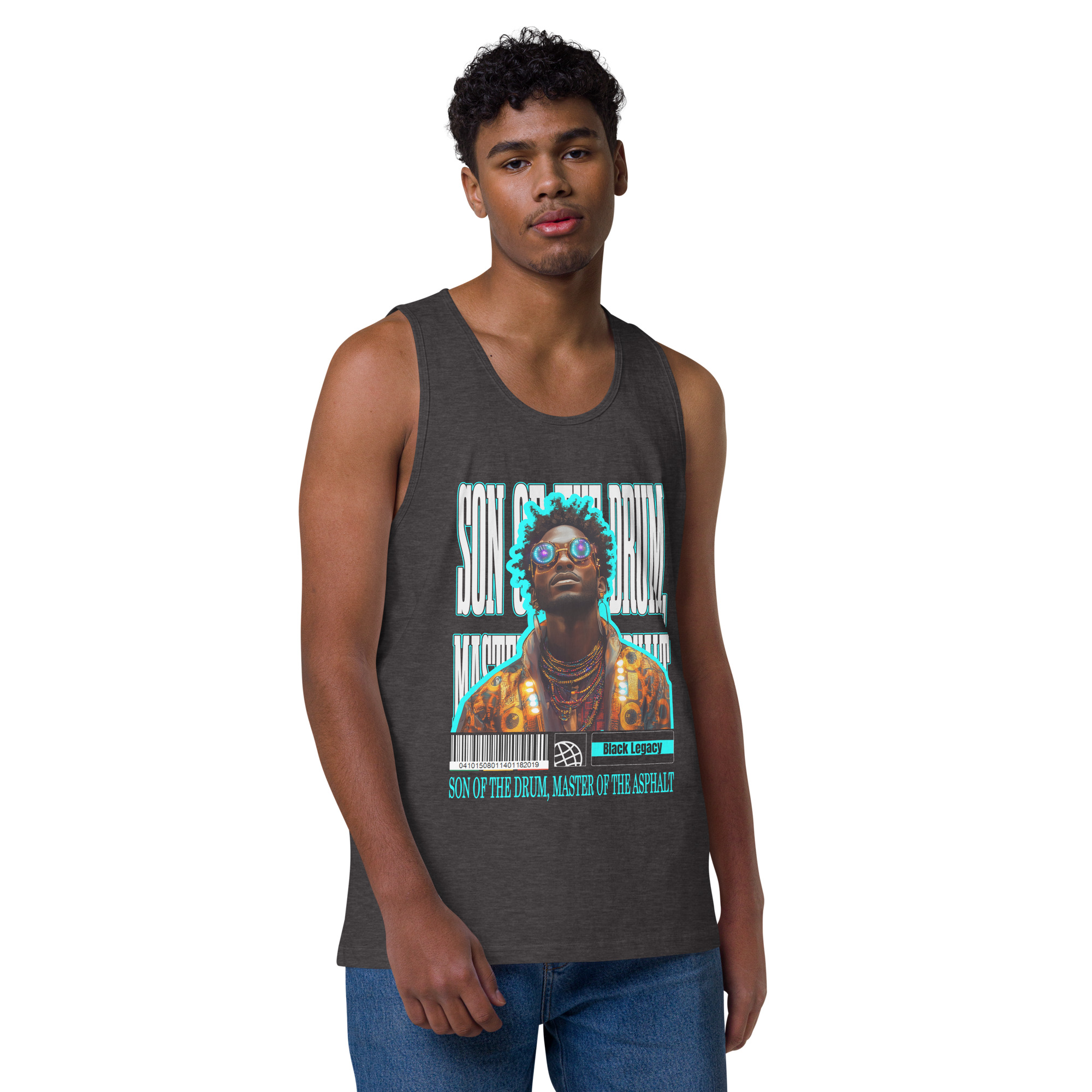 Men’s premium tank top with Son of the Drum, Master of the Asphalt - Image 5
