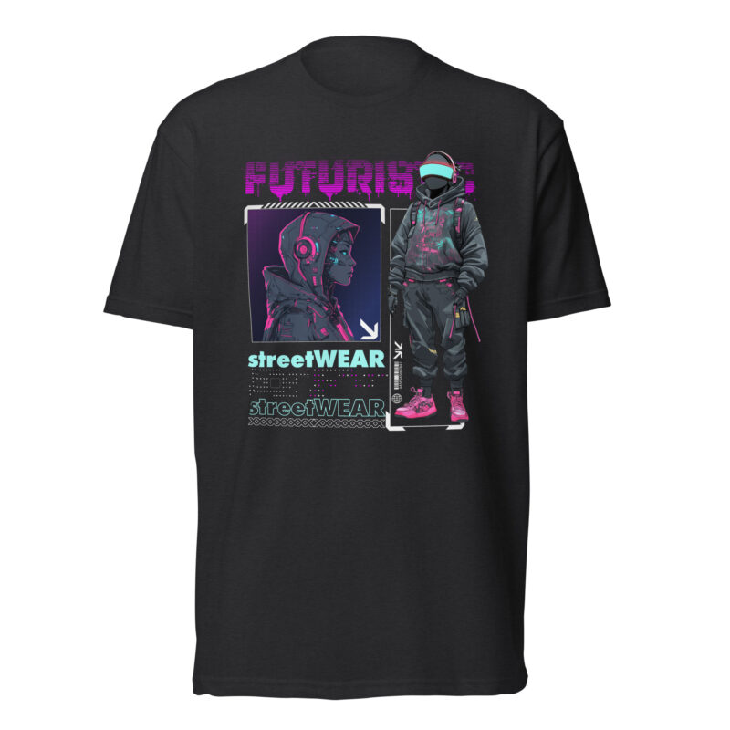 Unisex Fitted T-Shirt - Next Level 6210 Growth with Futuristic Streetwear Cyberpunk Style - Digital Art