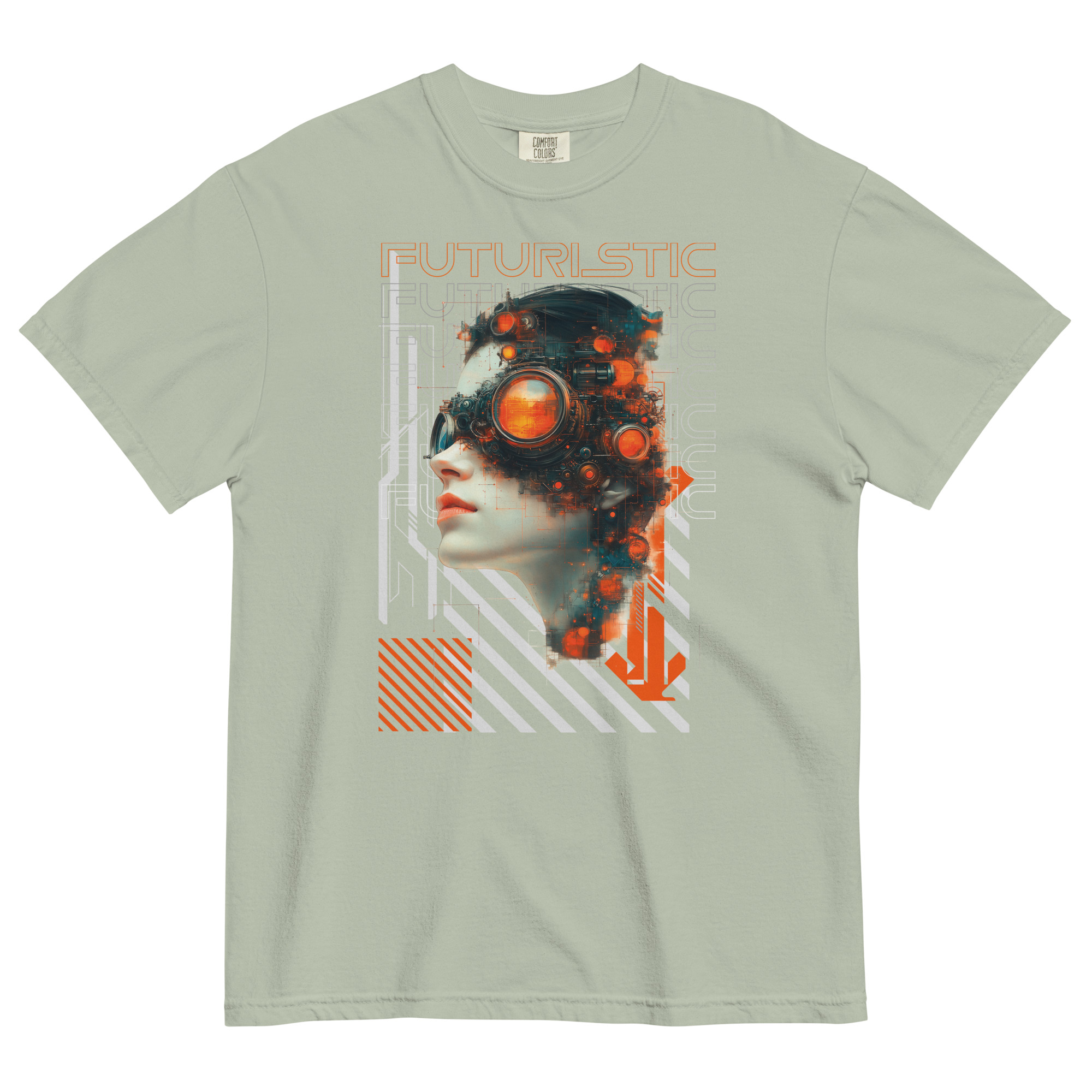 Unisex garment-dyed heavyweight t-shirt (Futuristic Steampunk and Cyberpunk Fusion) - Image 23