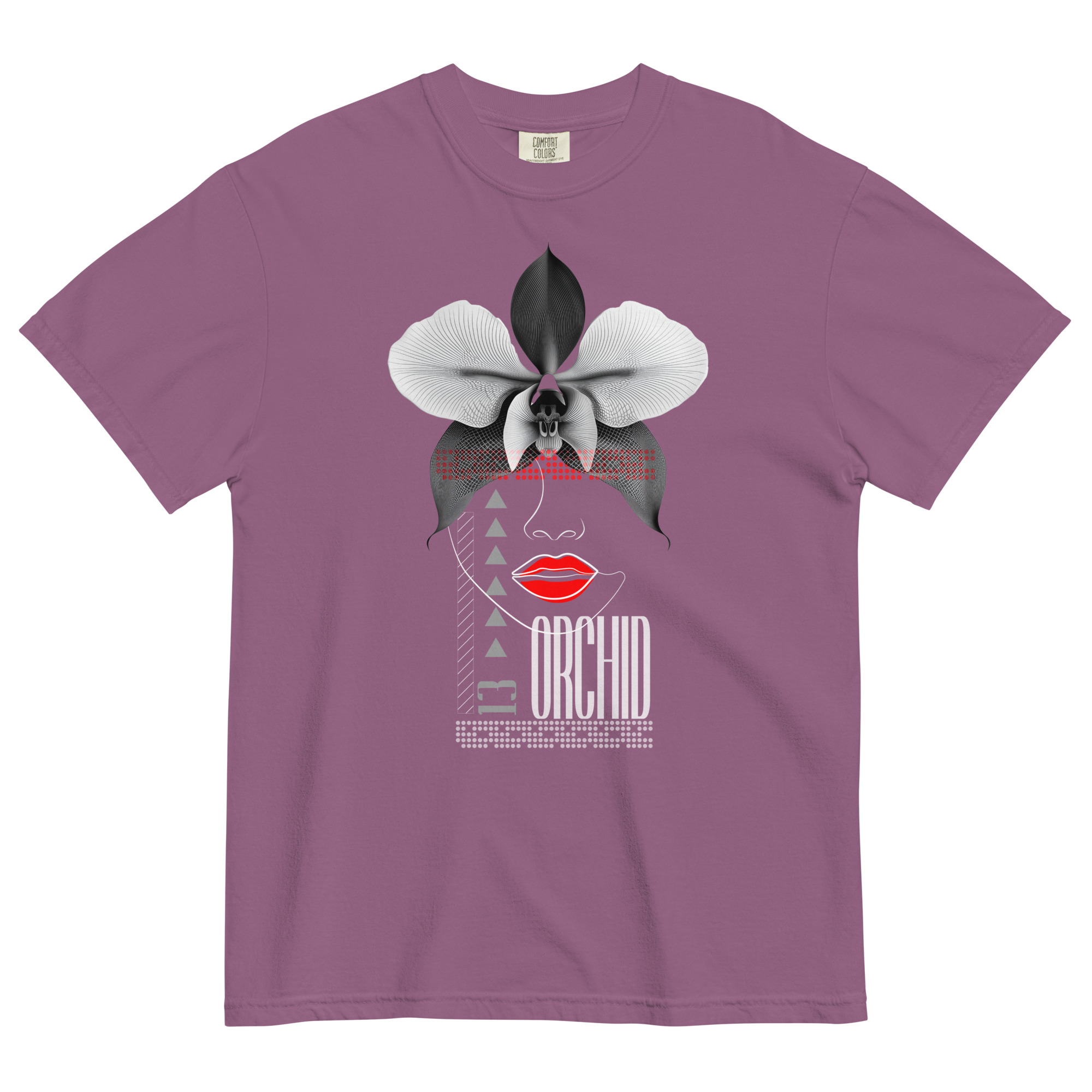 Unisex garment-dyed heavyweight t-shirt whith Orchid - Floral Elegance art for Mom - Image 5
