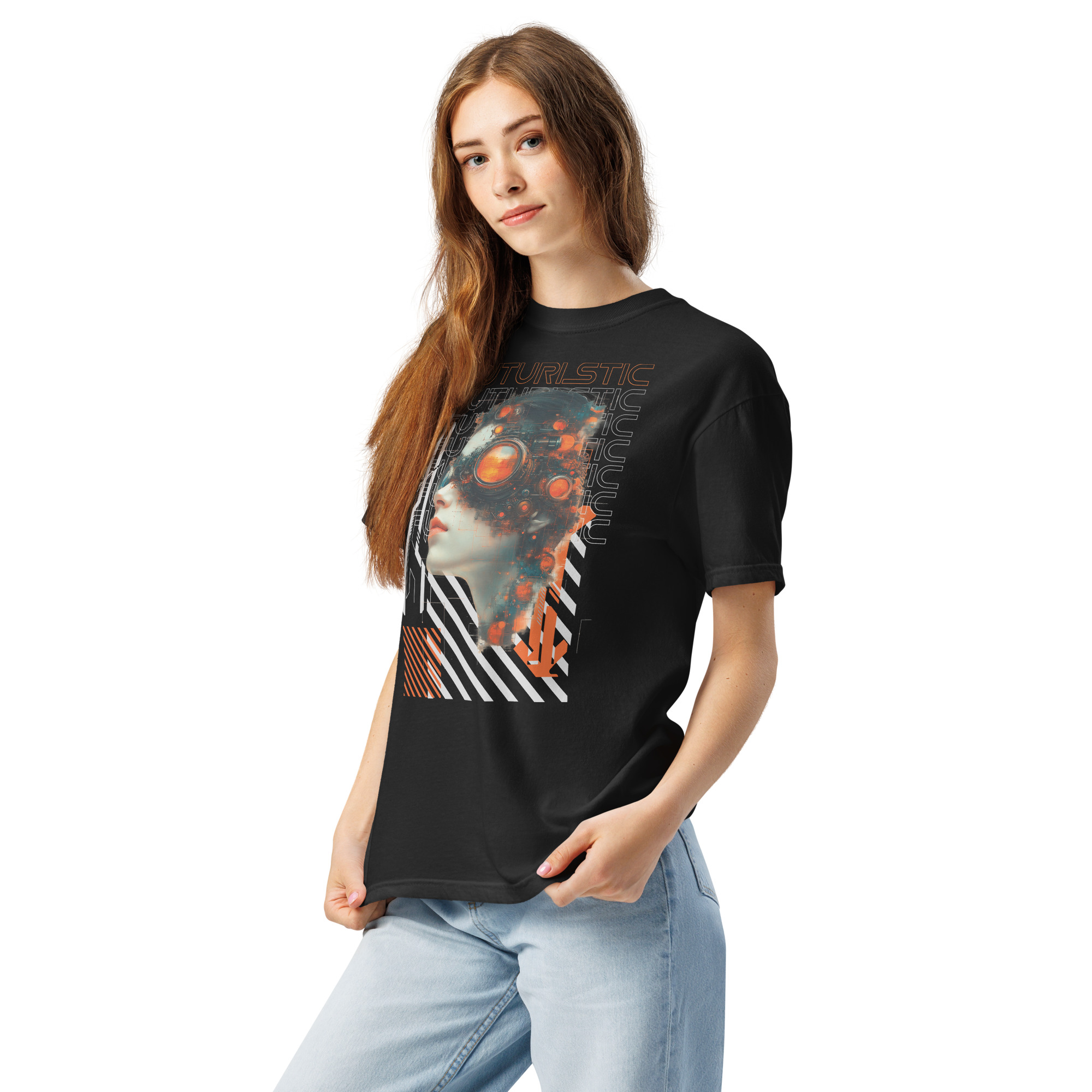 Unisex garment-dyed heavyweight t-shirt (Futuristic Steampunk and Cyberpunk Fusion) - Image 2