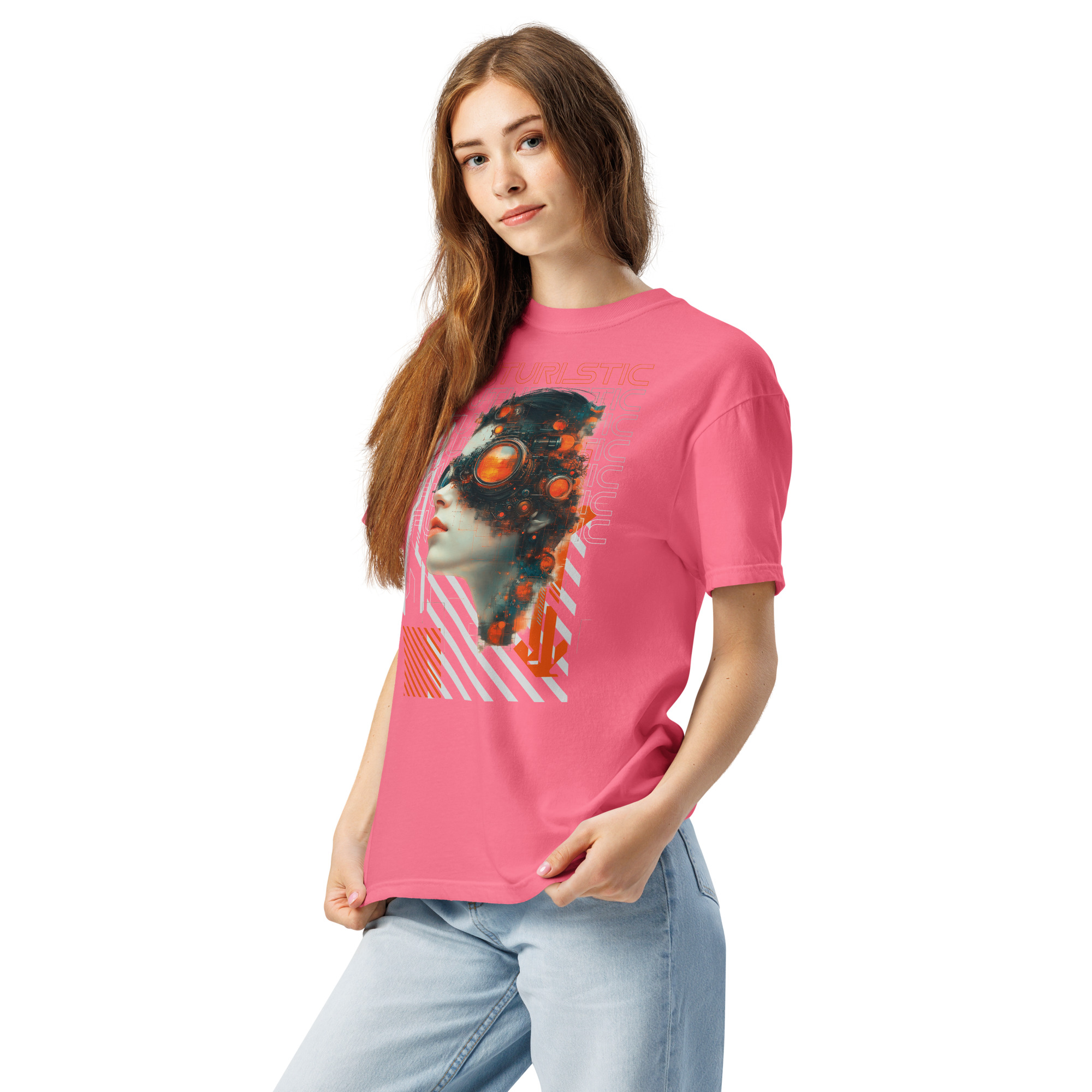 Unisex garment-dyed heavyweight t-shirt (Futuristic Steampunk and Cyberpunk Fusion) - Image 11