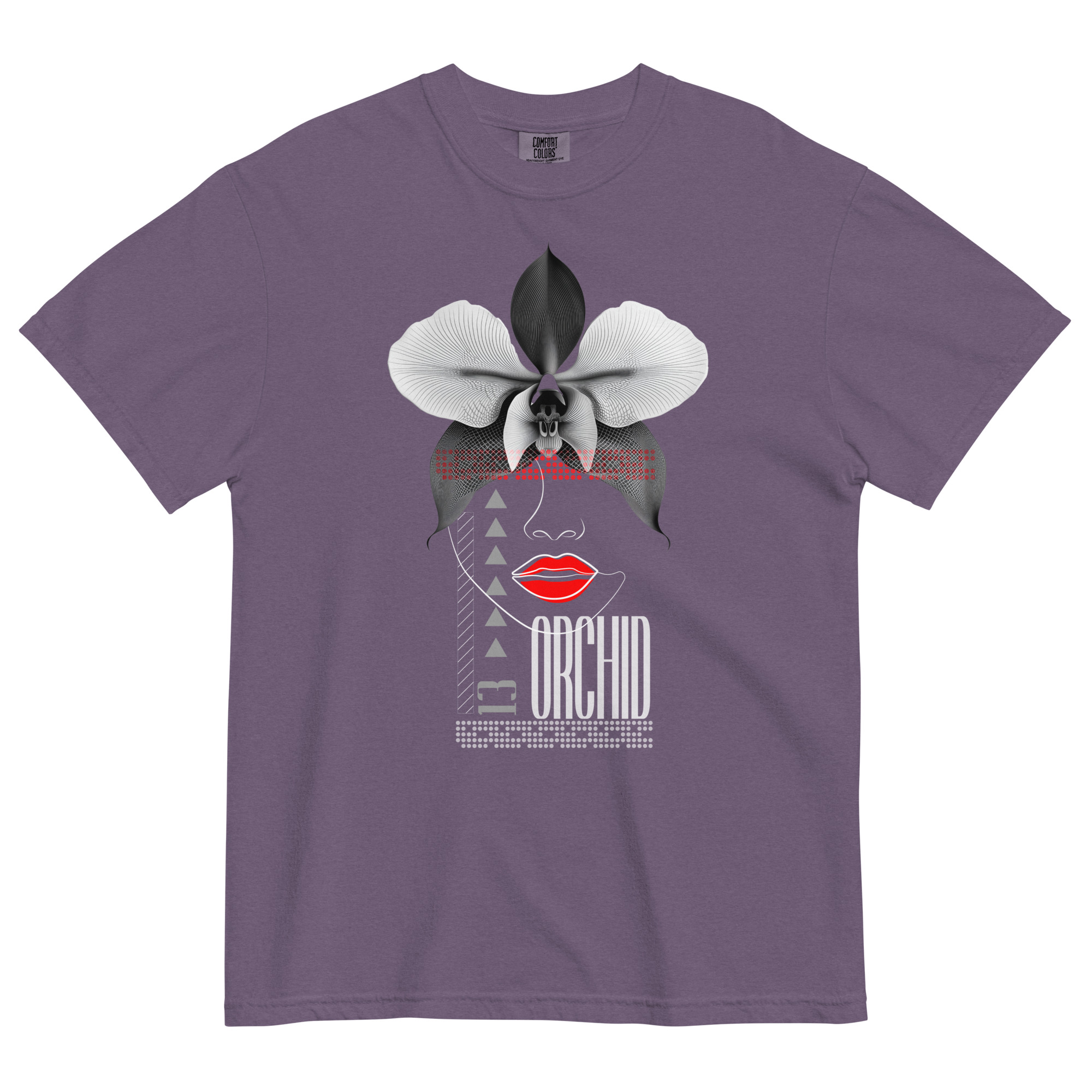 Unisex garment-dyed heavyweight t-shirt whith Orchid - Floral Elegance art for Mom - Image 4