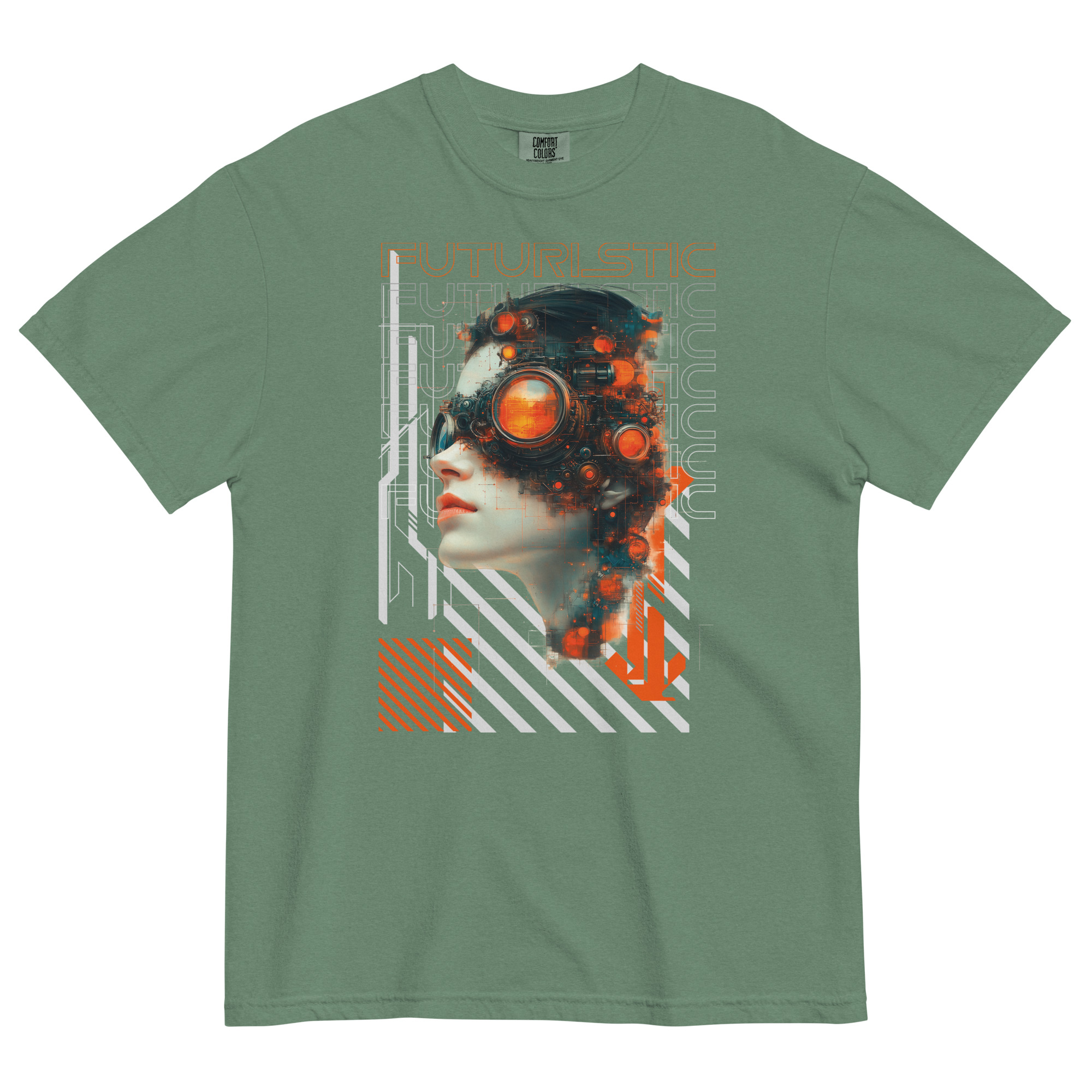 Unisex garment-dyed heavyweight t-shirt (Futuristic Steampunk and Cyberpunk Fusion) - Image 20