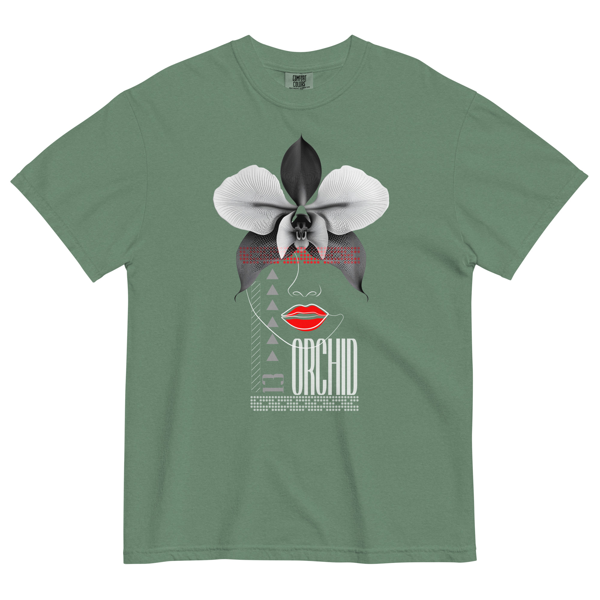 Unisex garment-dyed heavyweight t-shirt whith Orchid - Floral Elegance art for Mom - Image 6