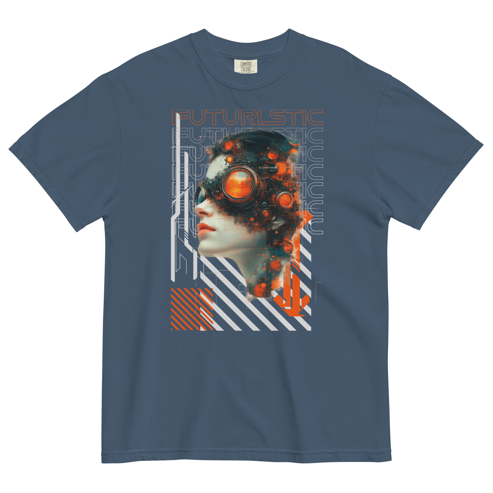 Unisex garment-dyed heavyweight t-shirt (Futuristic Steampunk and Cyberpunk Fusion) - Image 18