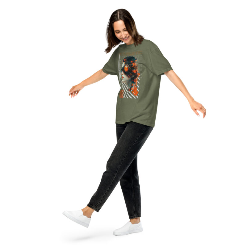 Unisex garment-dyed heavyweight t-shirt (Futuristic Steampunk and Cyberpunk Fusion)