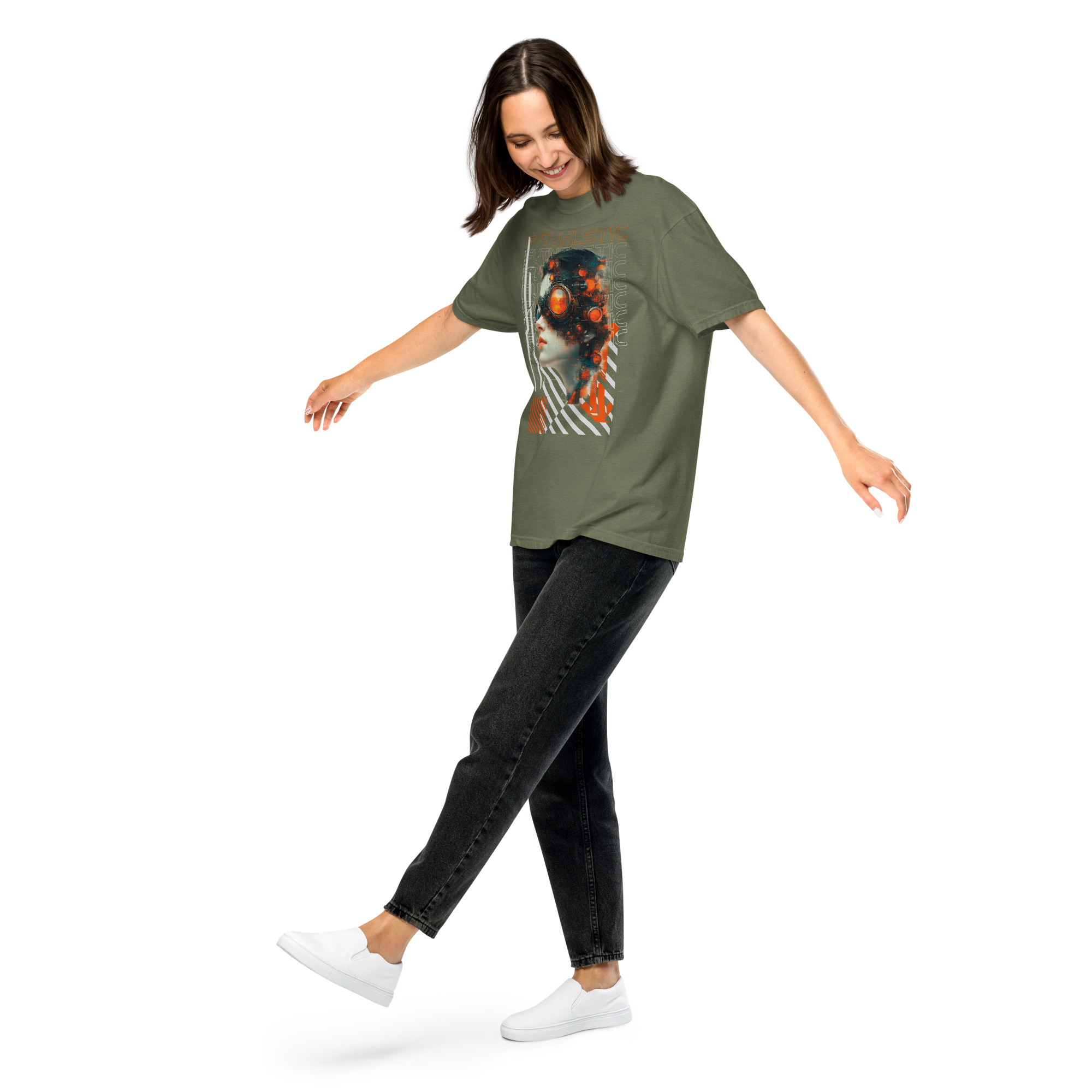 Unisex garment-dyed heavyweight t-shirt (Futuristic Steampunk and Cyberpunk Fusion)