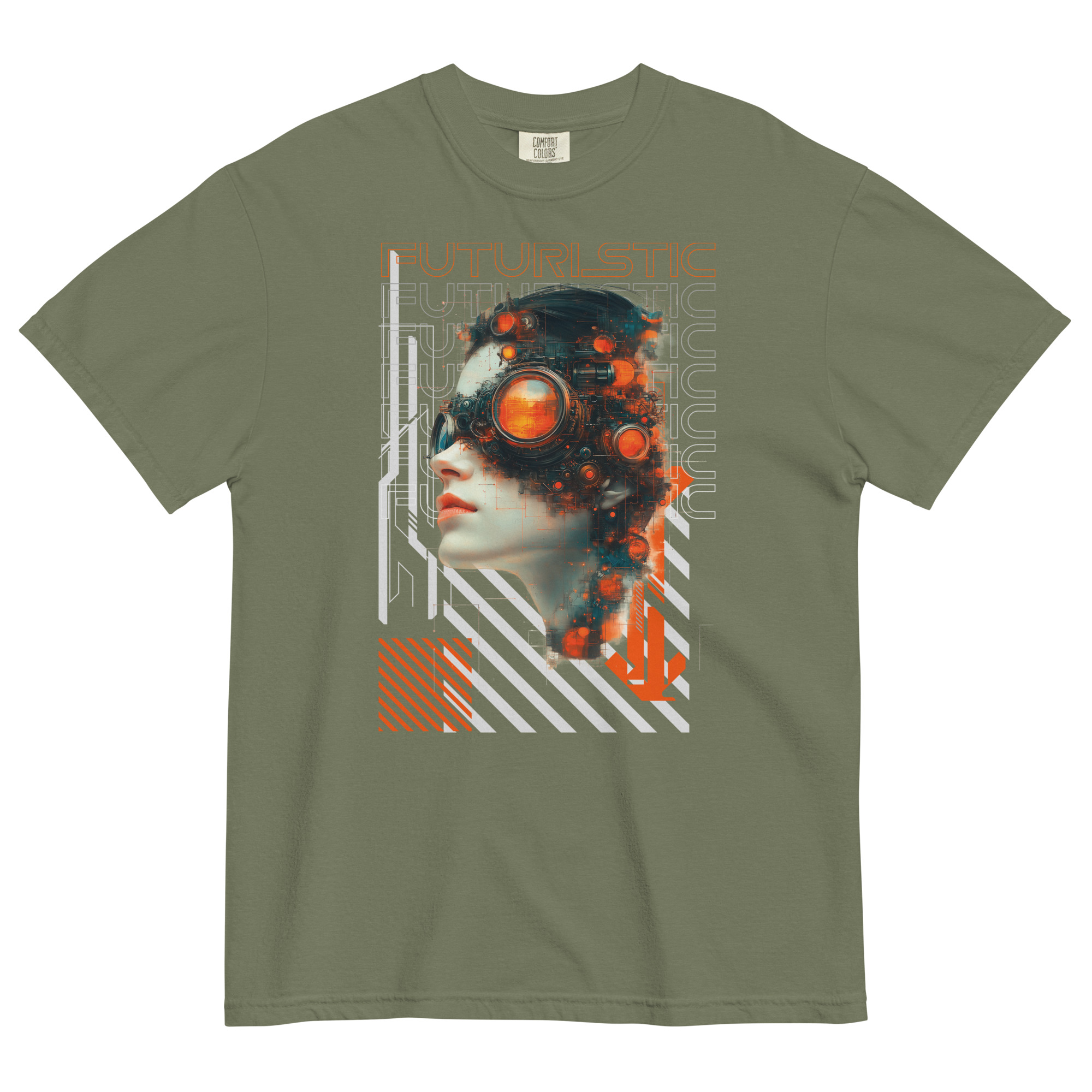 Unisex garment-dyed heavyweight t-shirt (Futuristic Steampunk and Cyberpunk Fusion) - Image 19