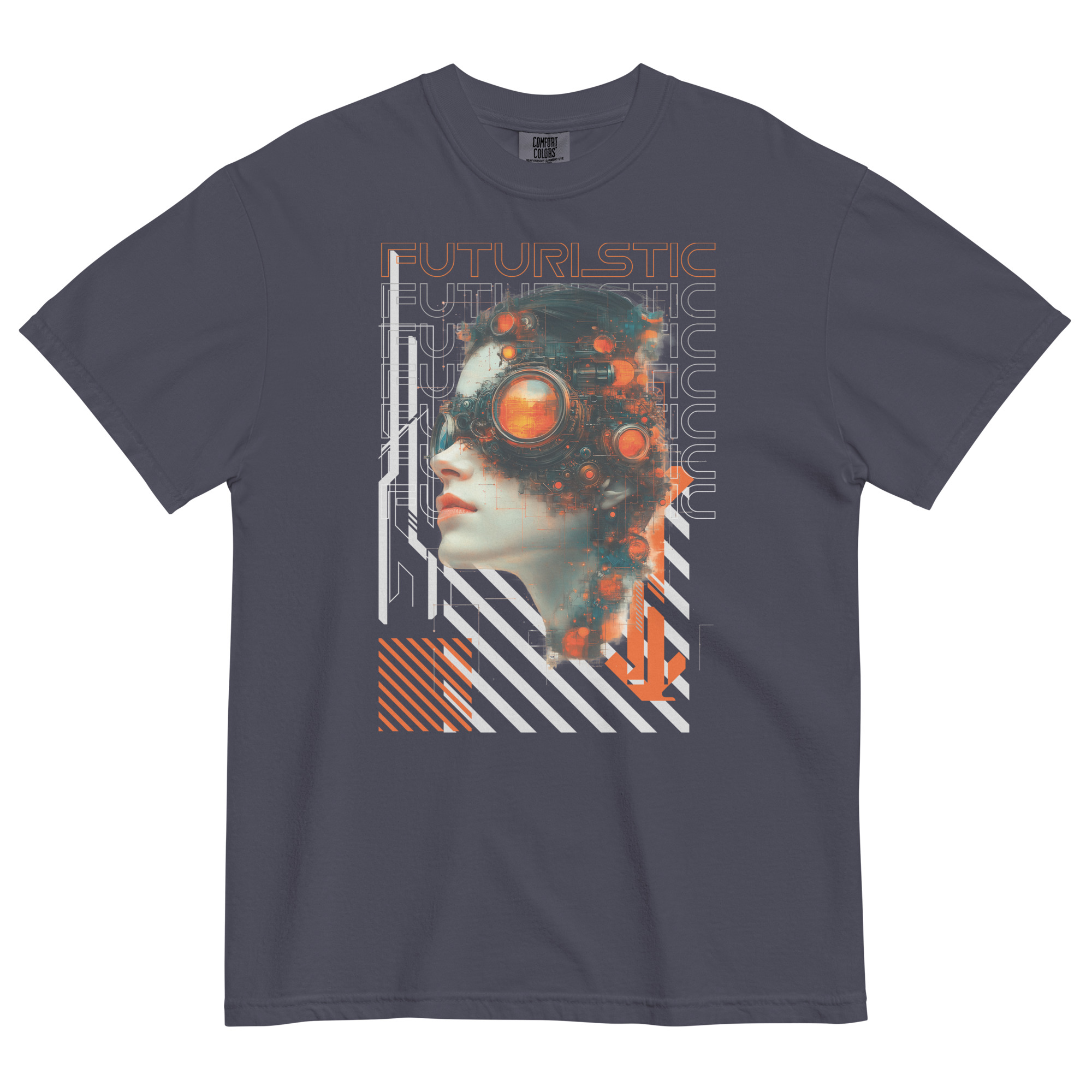 Unisex garment-dyed heavyweight t-shirt (Futuristic Steampunk and Cyberpunk Fusion) - Image 17