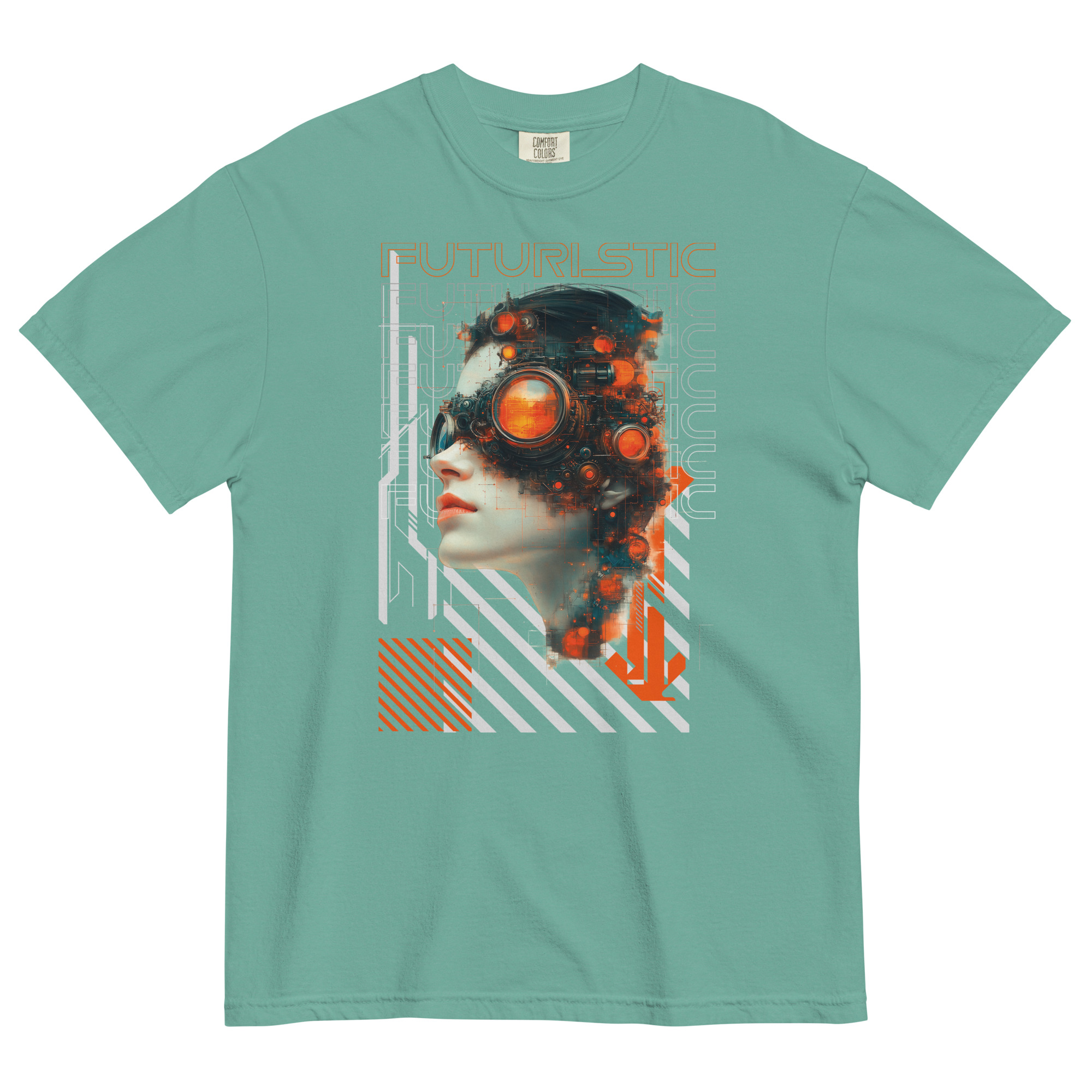 Unisex garment-dyed heavyweight t-shirt (Futuristic Steampunk and Cyberpunk Fusion) - Image 22