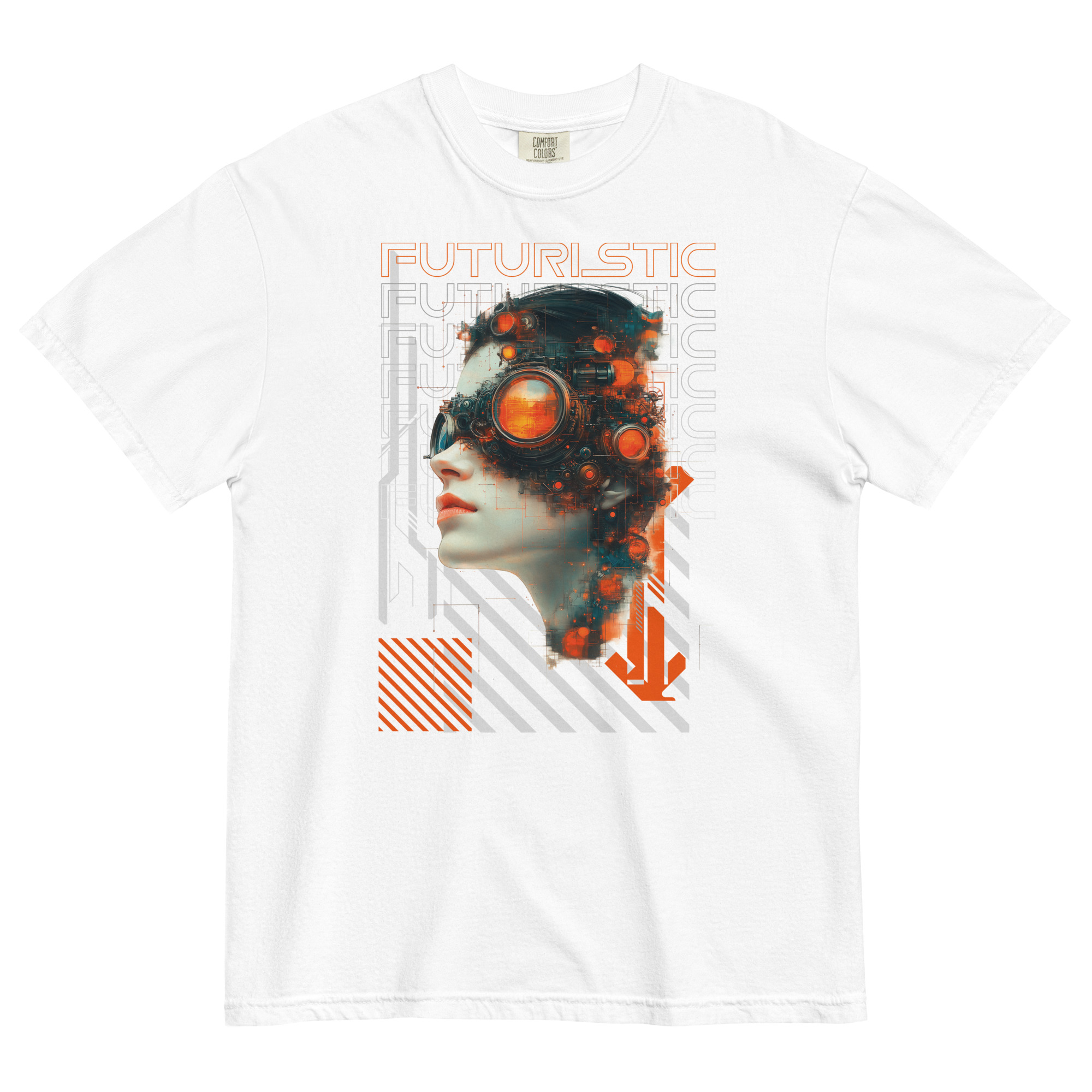Unisex garment-dyed heavyweight t-shirt (Futuristic Steampunk and Cyberpunk Fusion) - Image 15