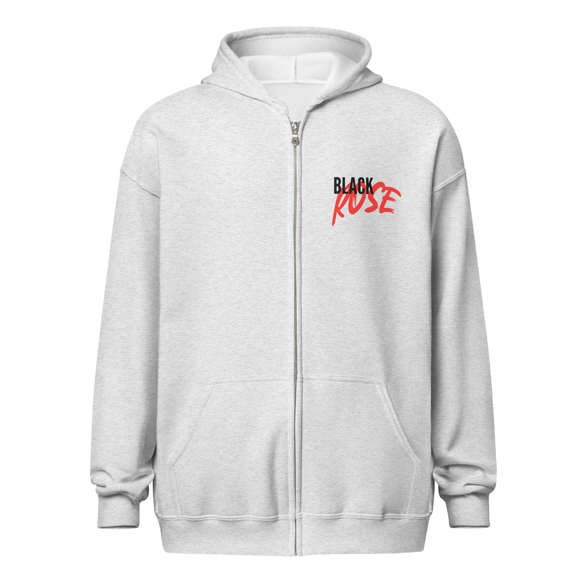Unisex heavy blend zip hoodie with Black Rose - Spirit in Motion art - Image 17