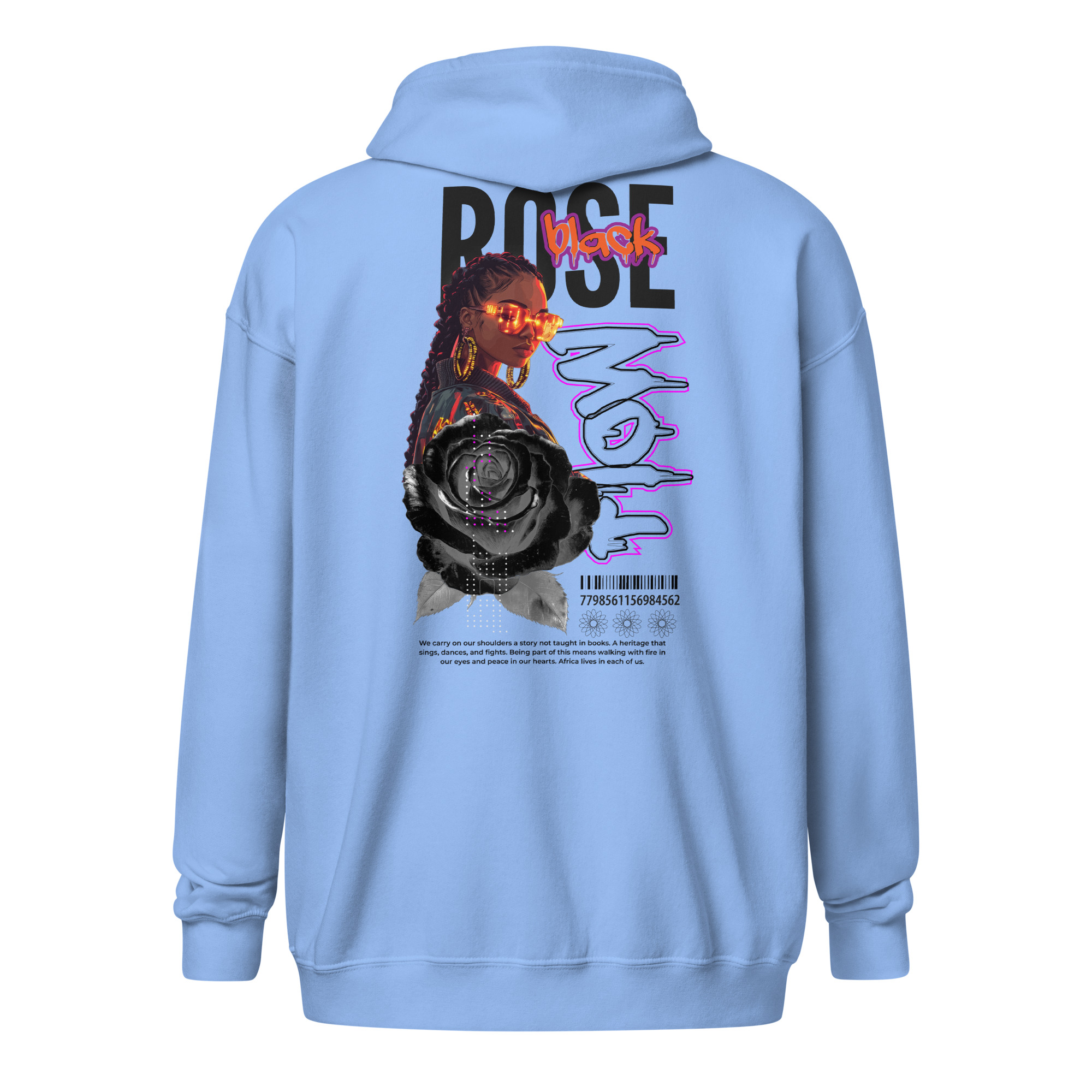 Unisex heavy blend zip hoodie with Black Rose - Spirit in Motion art - Image 16