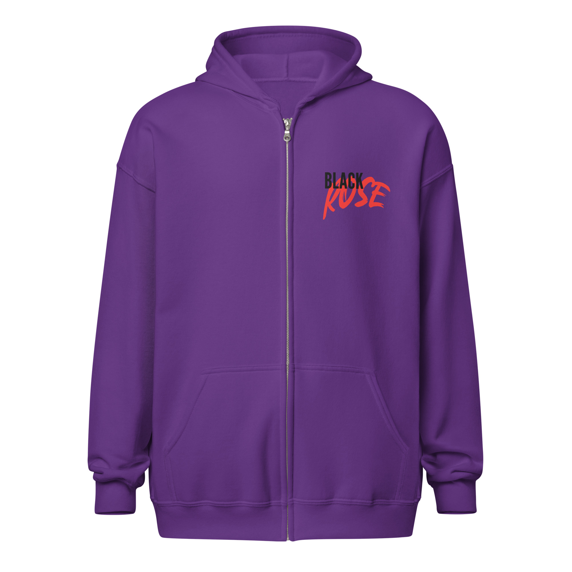 Unisex heavy blend zip hoodie with Black Rose - Spirit in Motion art - Image 14