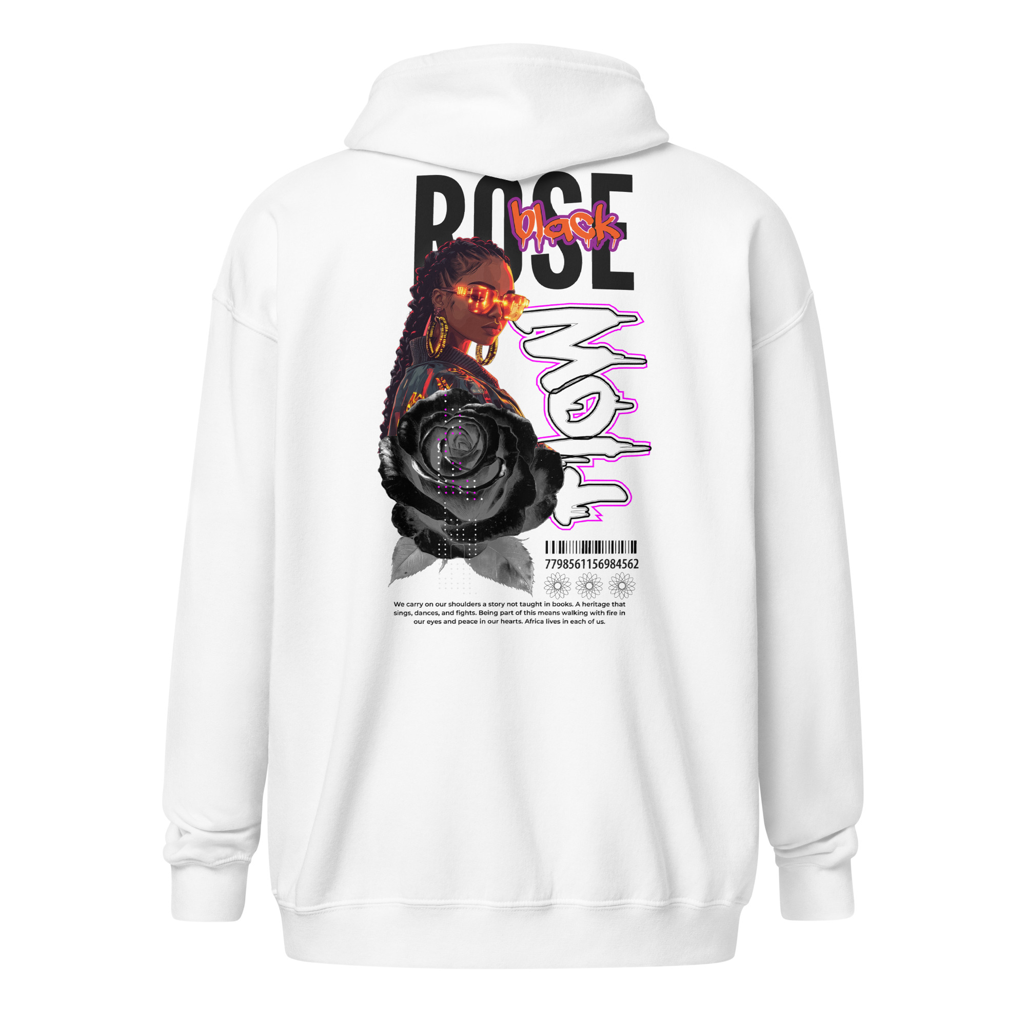 Unisex heavy blend zip hoodie with Black Rose - Spirit in Motion art - Image 20