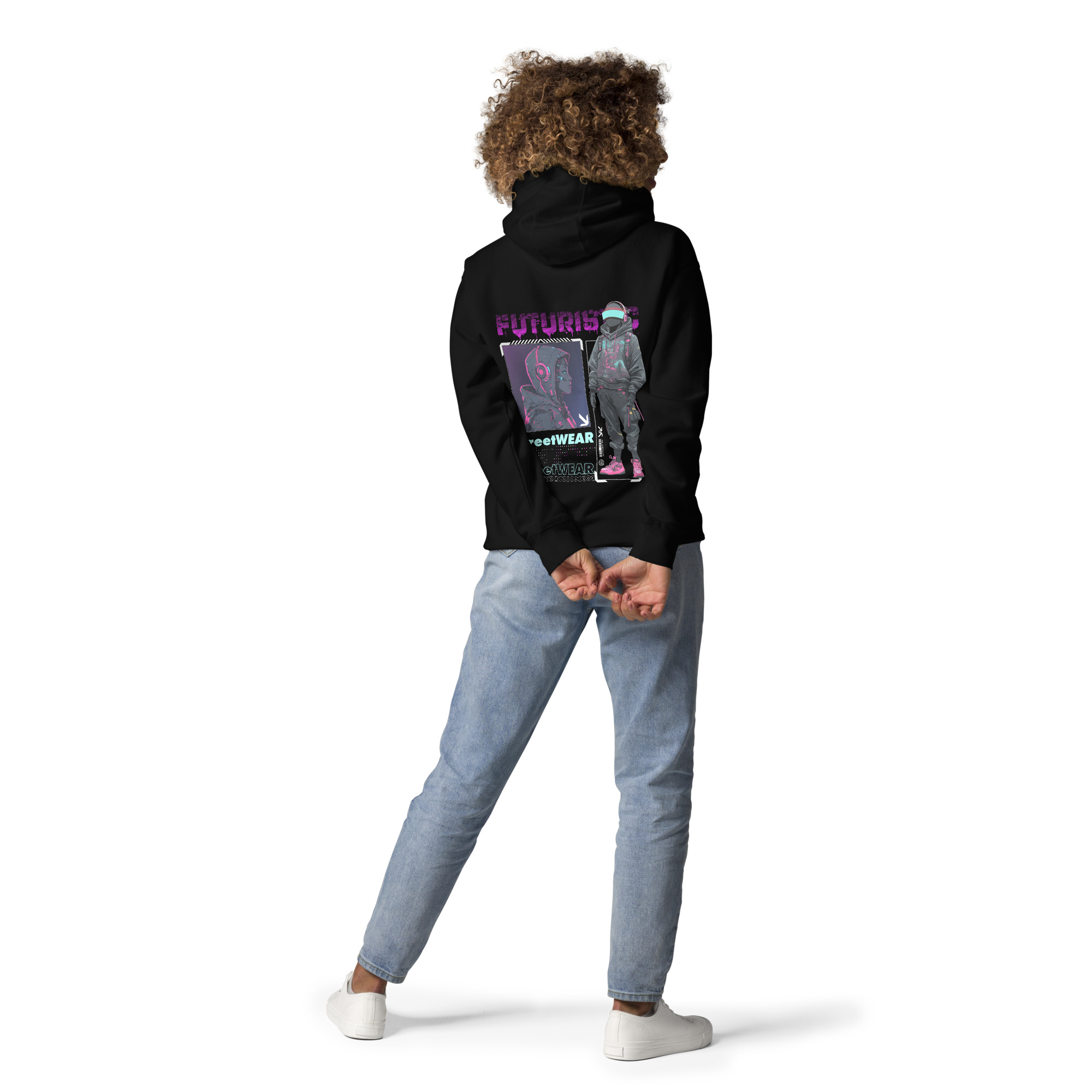 Unisex Hoodie whit Futuristic Streetwear Cyberpunk Style - Digital Art - Image 9