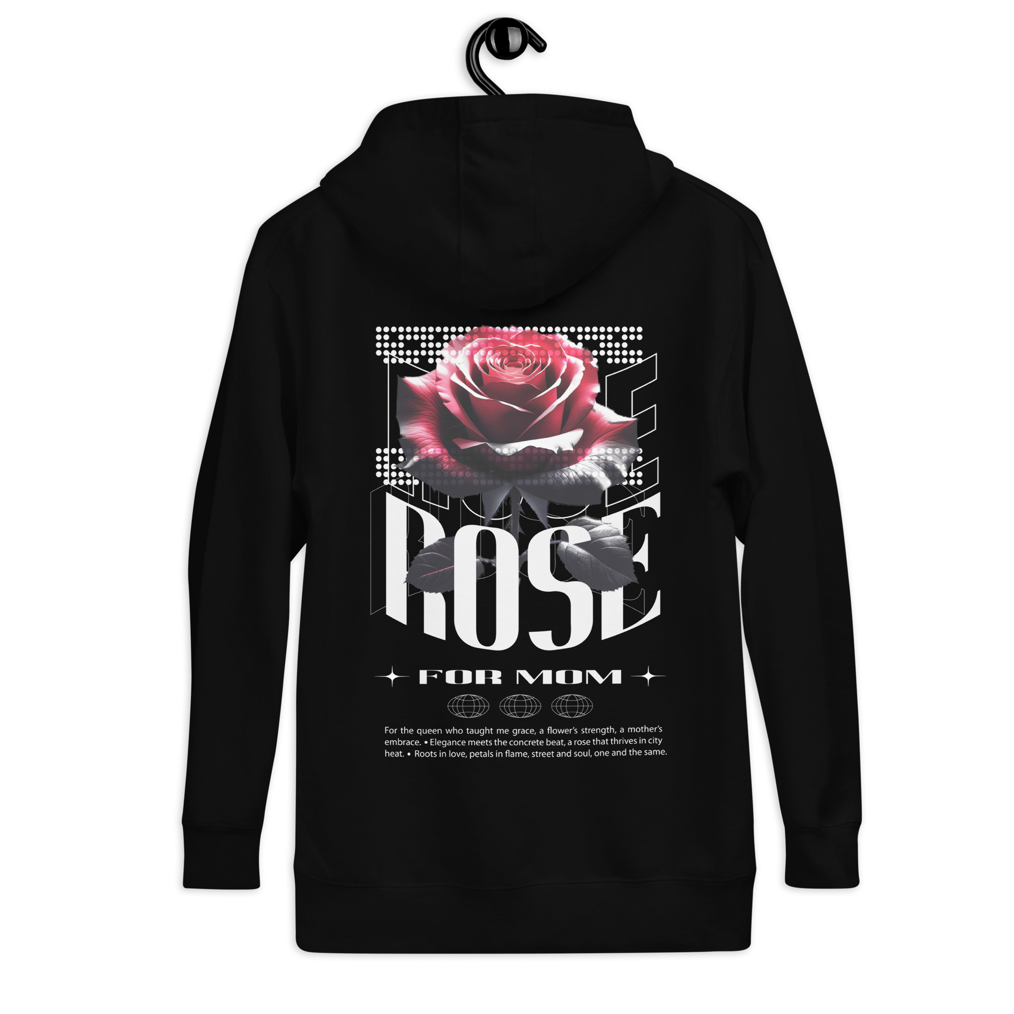Unisex Hoodie with Urban Rose - Elegance & Strength art - Image 4
