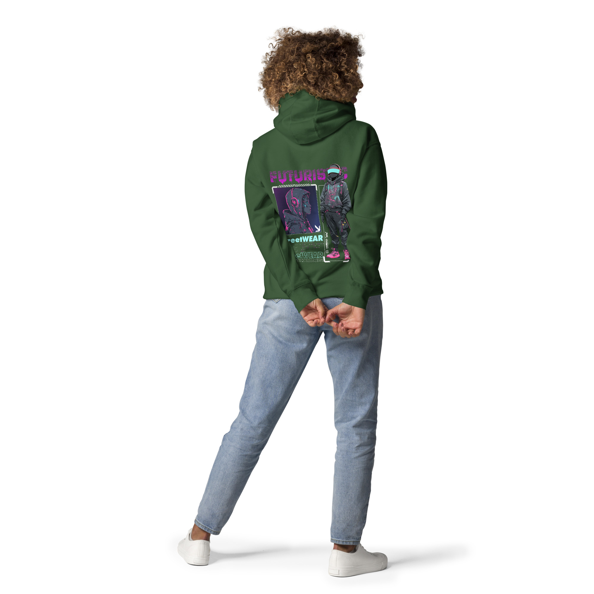 Unisex Hoodie whit Futuristic Streetwear Cyberpunk Style - Digital Art - Image 16
