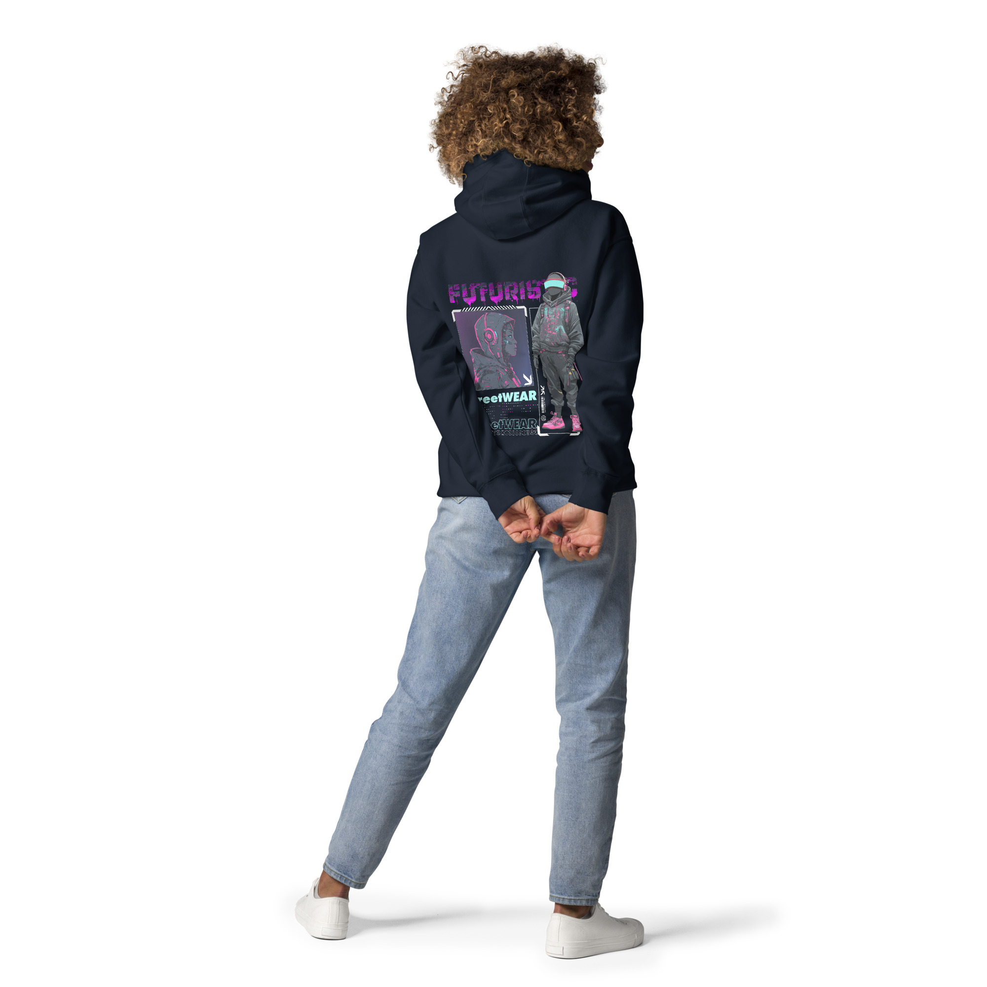 Unisex Hoodie whit Futuristic Streetwear Cyberpunk Style - Digital Art - Image 12