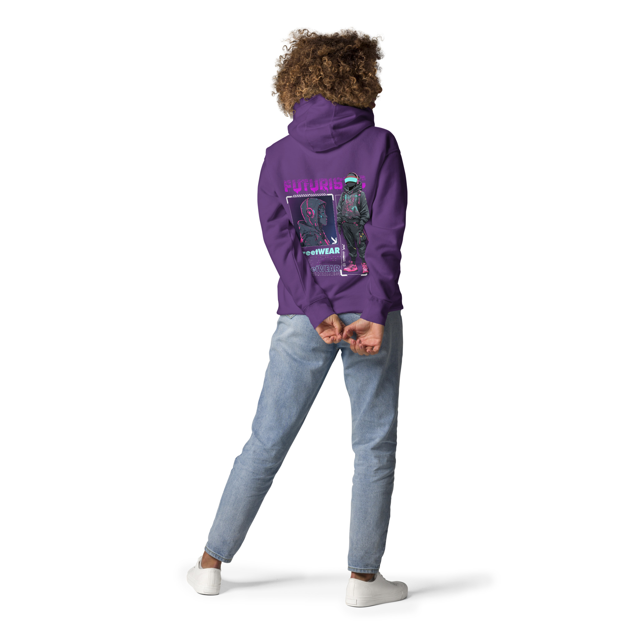 Unisex Hoodie whit Futuristic Streetwear Cyberpunk Style - Digital Art - Image 14