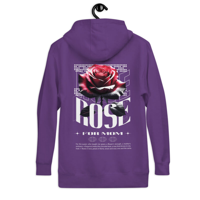 Unisex Hoodie with Urban Rose - Elegance & Strength art