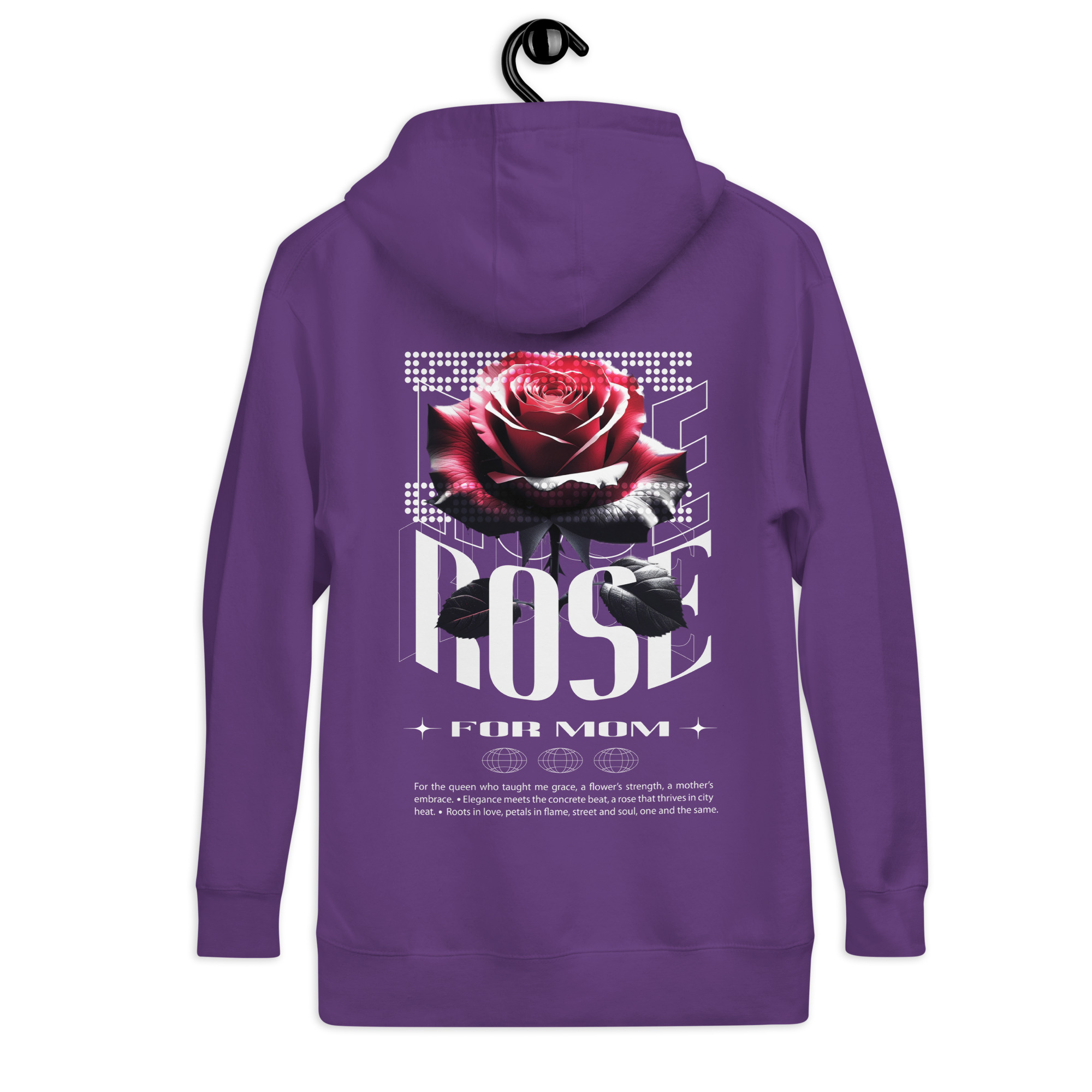Unisex Hoodie with Urban Rose - Elegance & Strength art