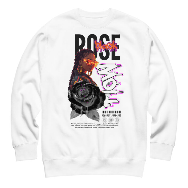 Unisex Premium Sweatshirt with Black Rose - Spirit in Motion  Art