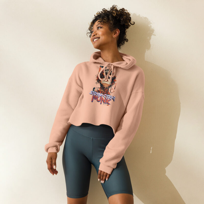 Crop Hoodie (Steam-Cyberpunk Design: Dystopian Fusion of Styles)