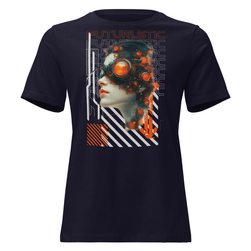 Women's Relaxed T-Shirt  (Futuristic Steampunk and Cyberpunk Fusion)