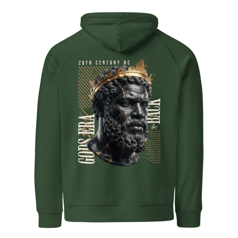Black King Legacy – Crowned in Strength Urban Streetwear Design - Unisex eco raglan hoodie