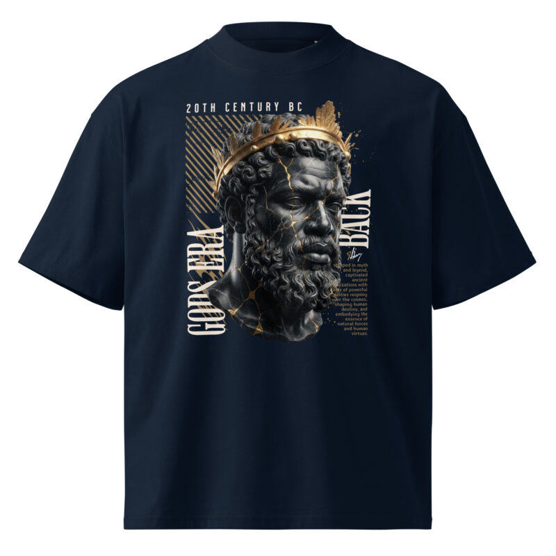 Black King Legacy – Crowned in Strength Urban Streetwear Design - Unisex organic oversized high neck t-shirt