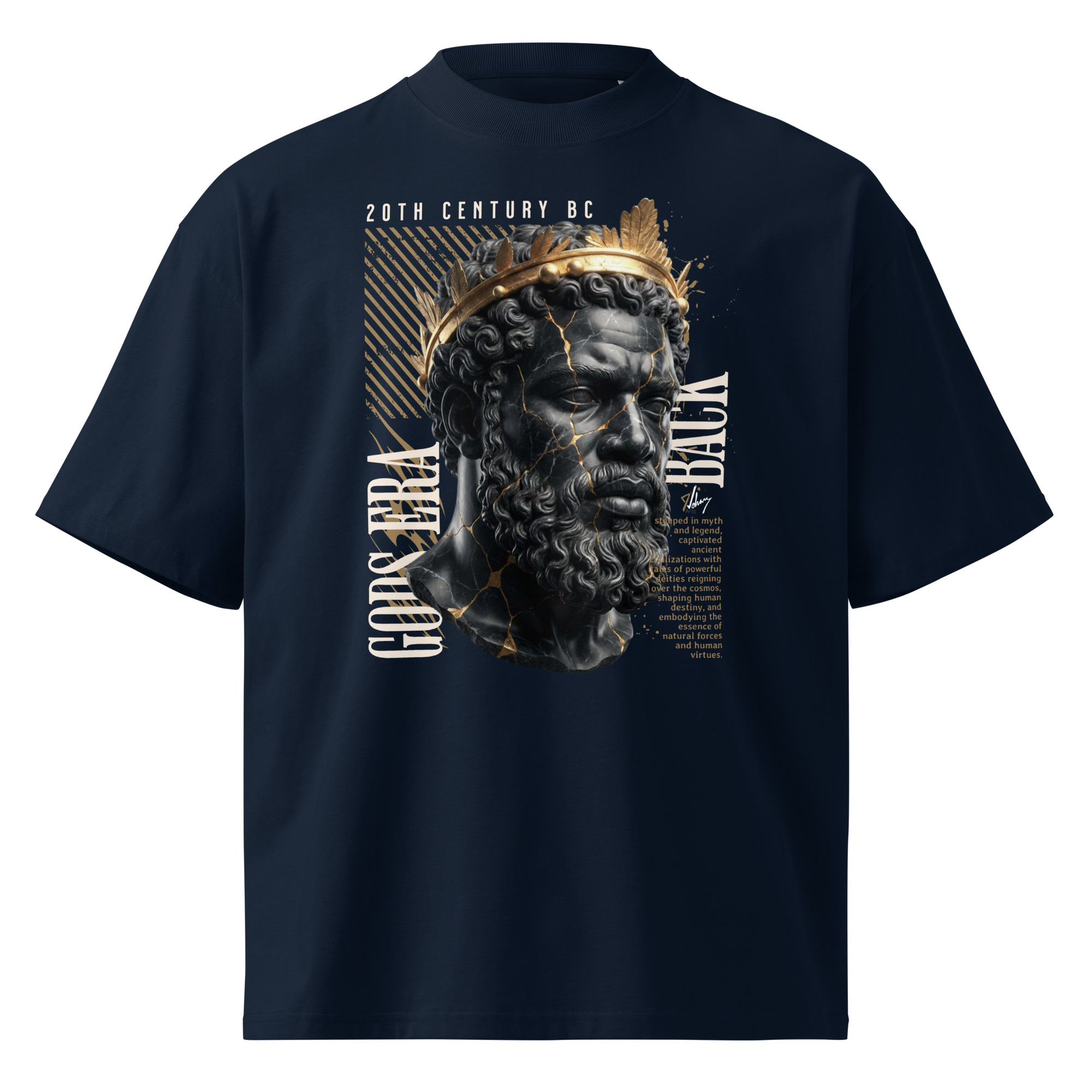 Black King Legacy – Crowned in Strength Urban Streetwear Design - Unisex organic oversized high neck t-shirt