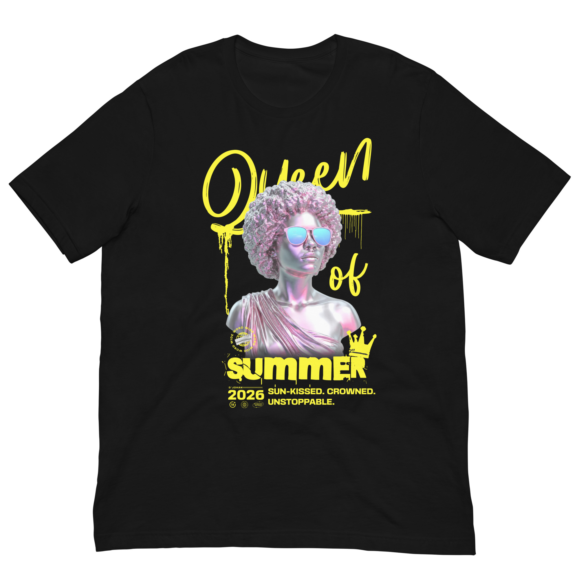 Queen of Summer – Afrocentric Streetwear Graphic - Tee Unisex t-shirt - Image 3