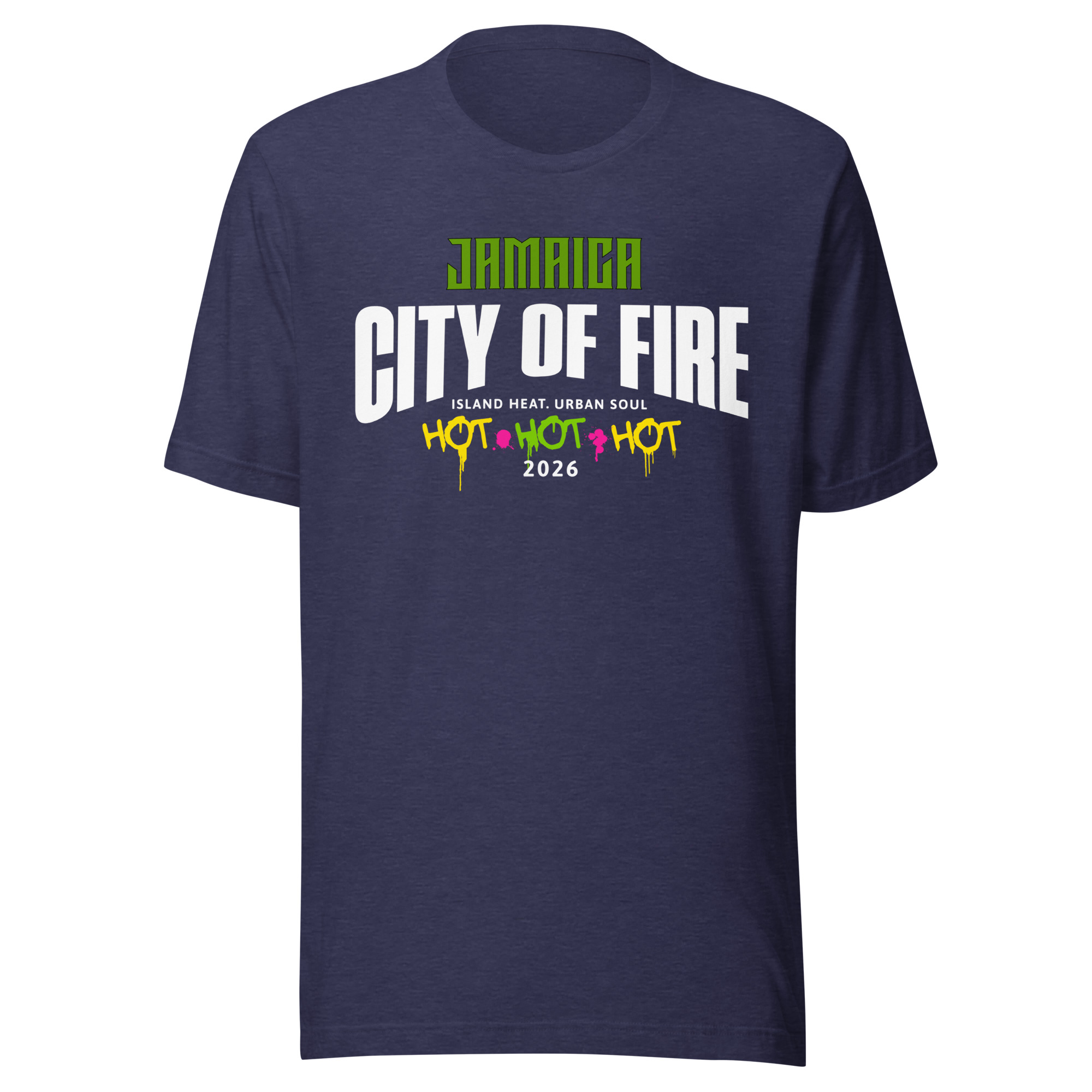 Jamaica City of Fire – Caribbean Streetwear Graphic Tee - Unisex t-shirt - Image 4