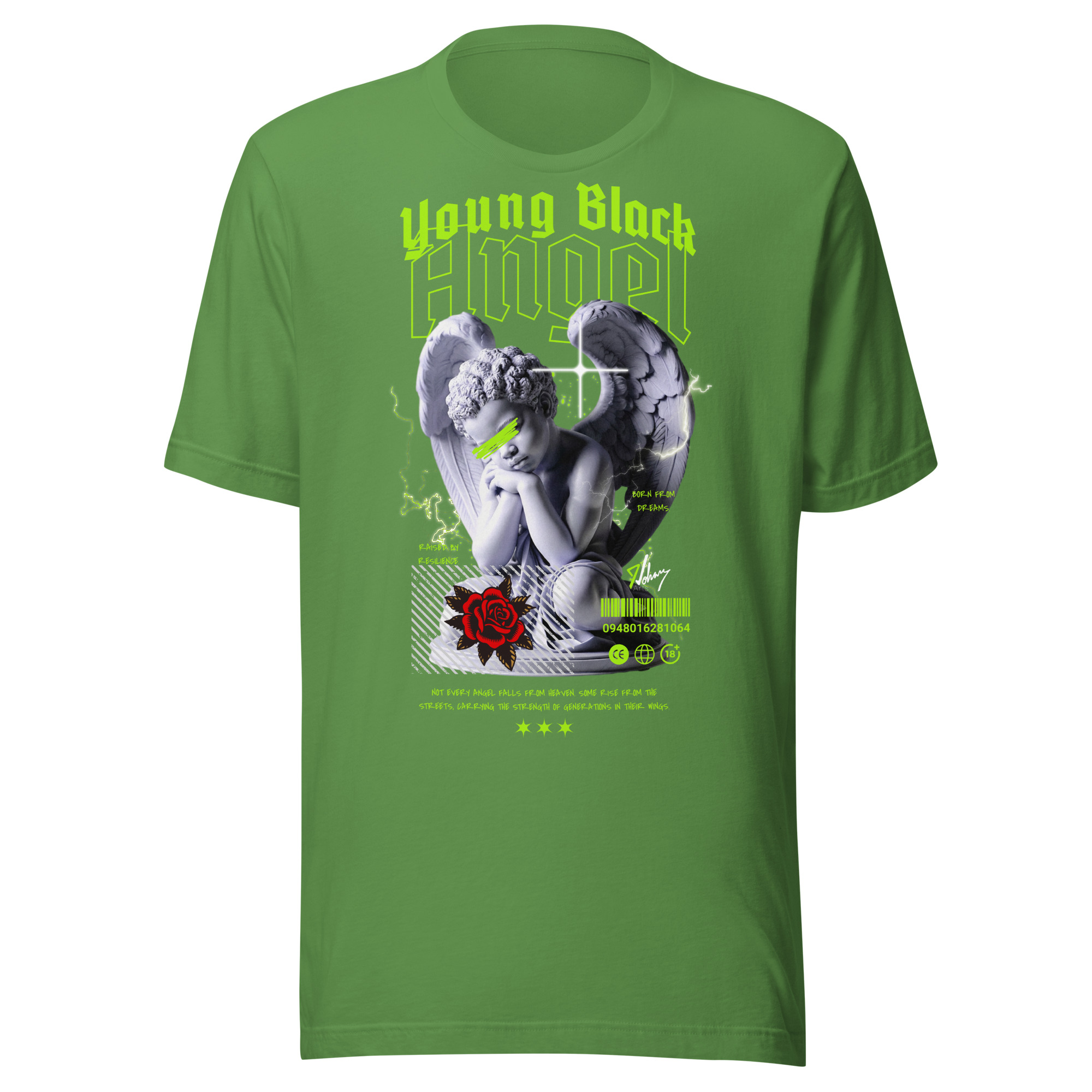 Young Black Angel – Heritage & Resilience Streetwear Design - Unisex t-shirt - Image 3