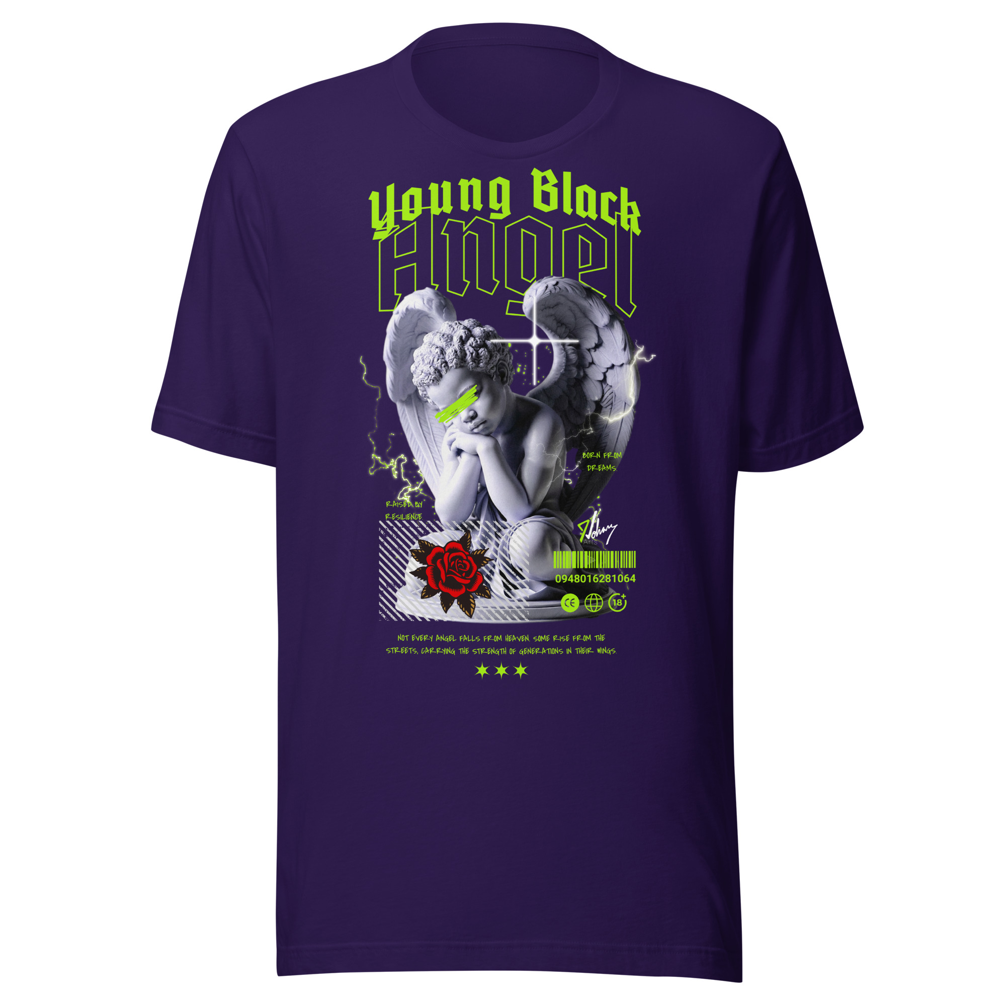 Young Black Angel – Heritage & Resilience Streetwear Design - Unisex t-shirt