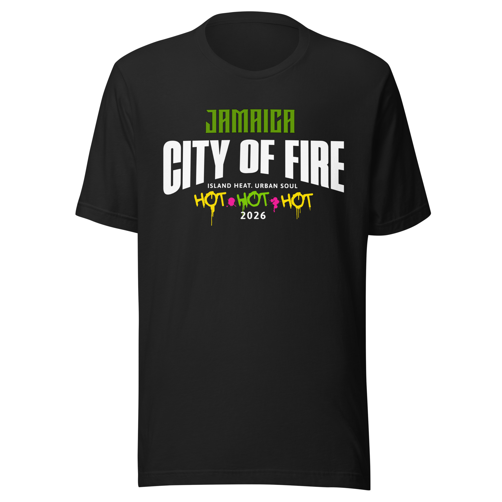 Jamaica City of Fire – Caribbean Streetwear Graphic Tee - Unisex t-shirt - Image 6