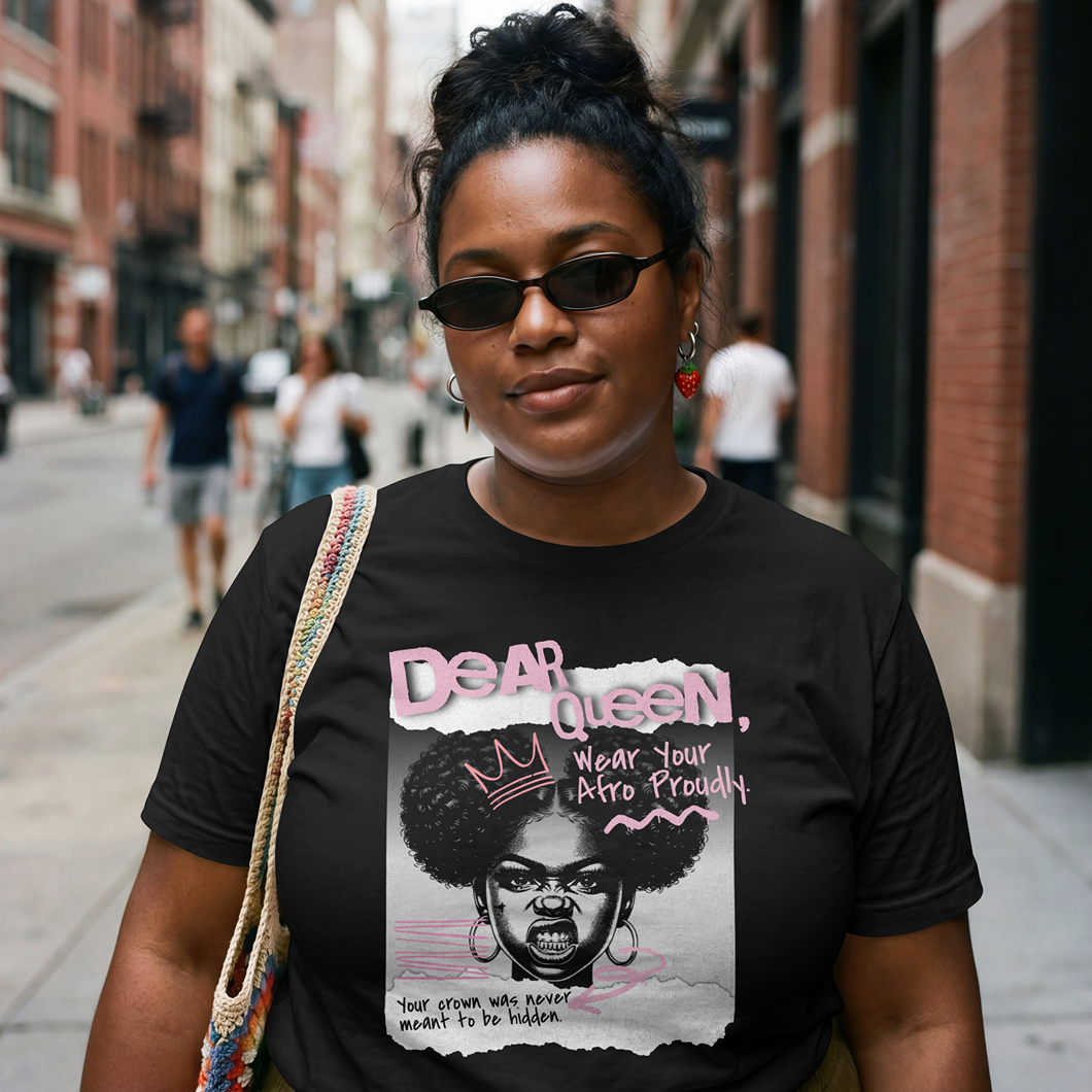 Dear Queen – Organic Oversized High Neck T-Shirt | Afro Pride Streetwear - Image 4