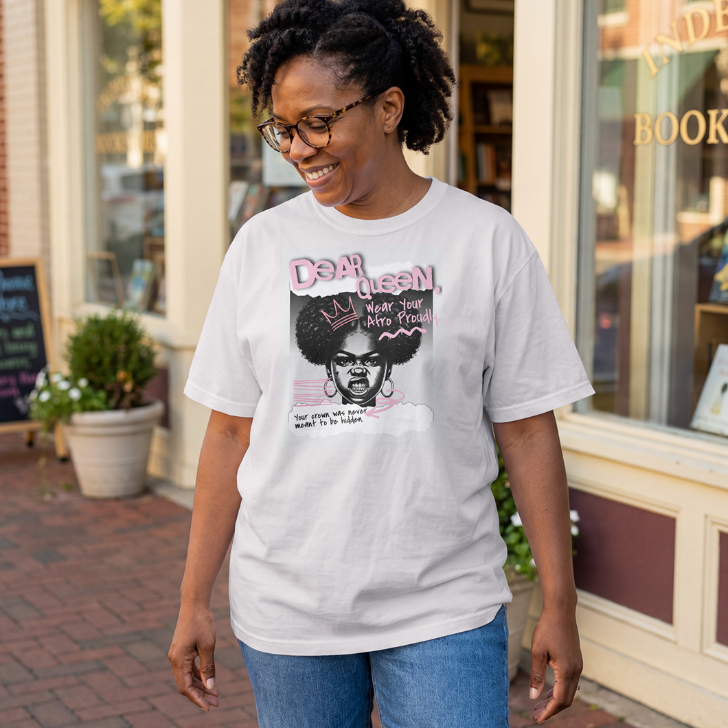 Dear Queen – Organic Oversized High Neck T-Shirt | Afro Pride Streetwear - Image 5