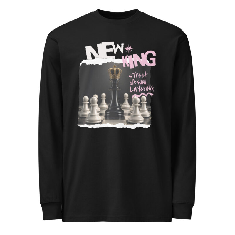 New King – Leadership Is Earned Men's Heavyweight Long Sleeve T-Shirt