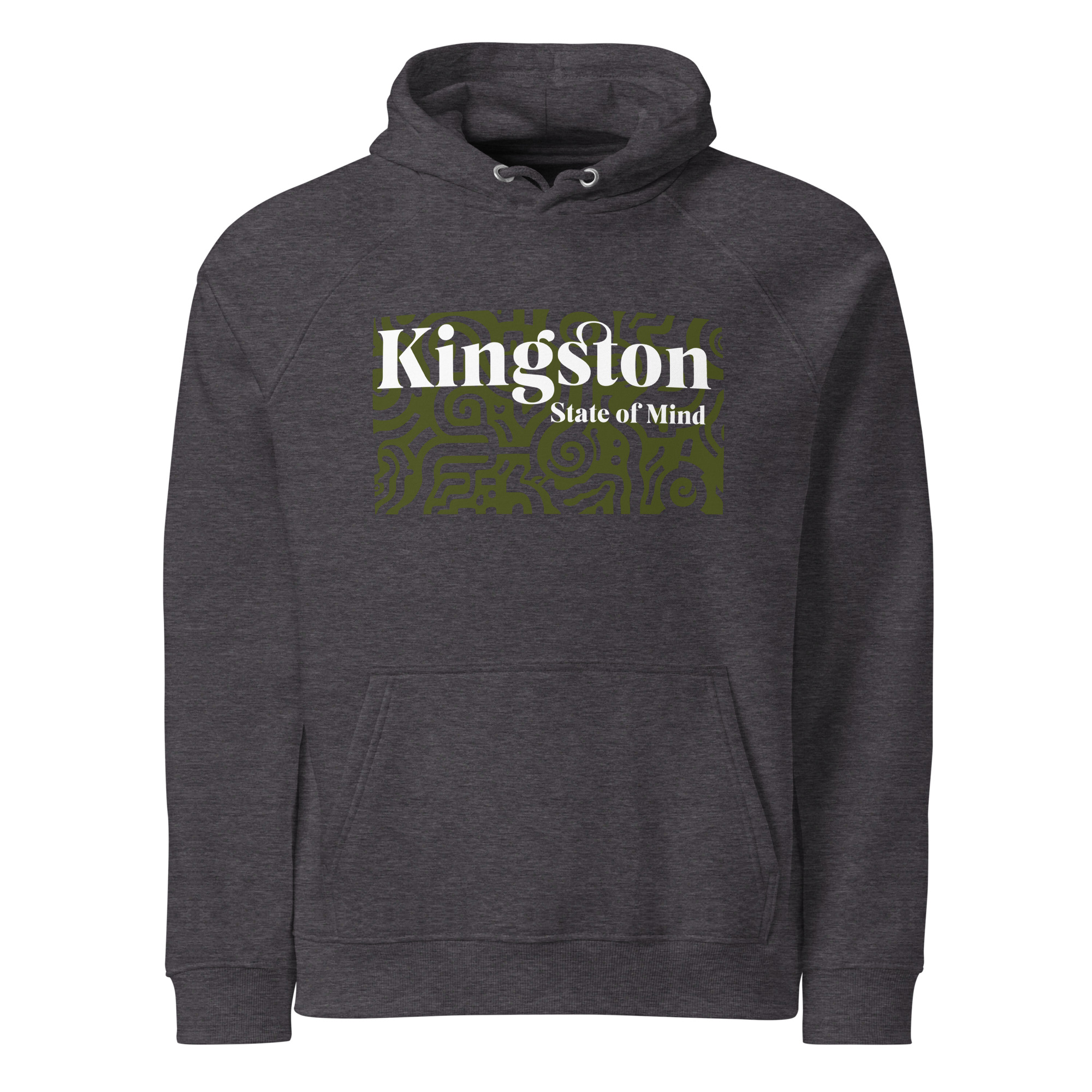 Kingston State of Mind . Unisex eco raglan hoodie - Image 2