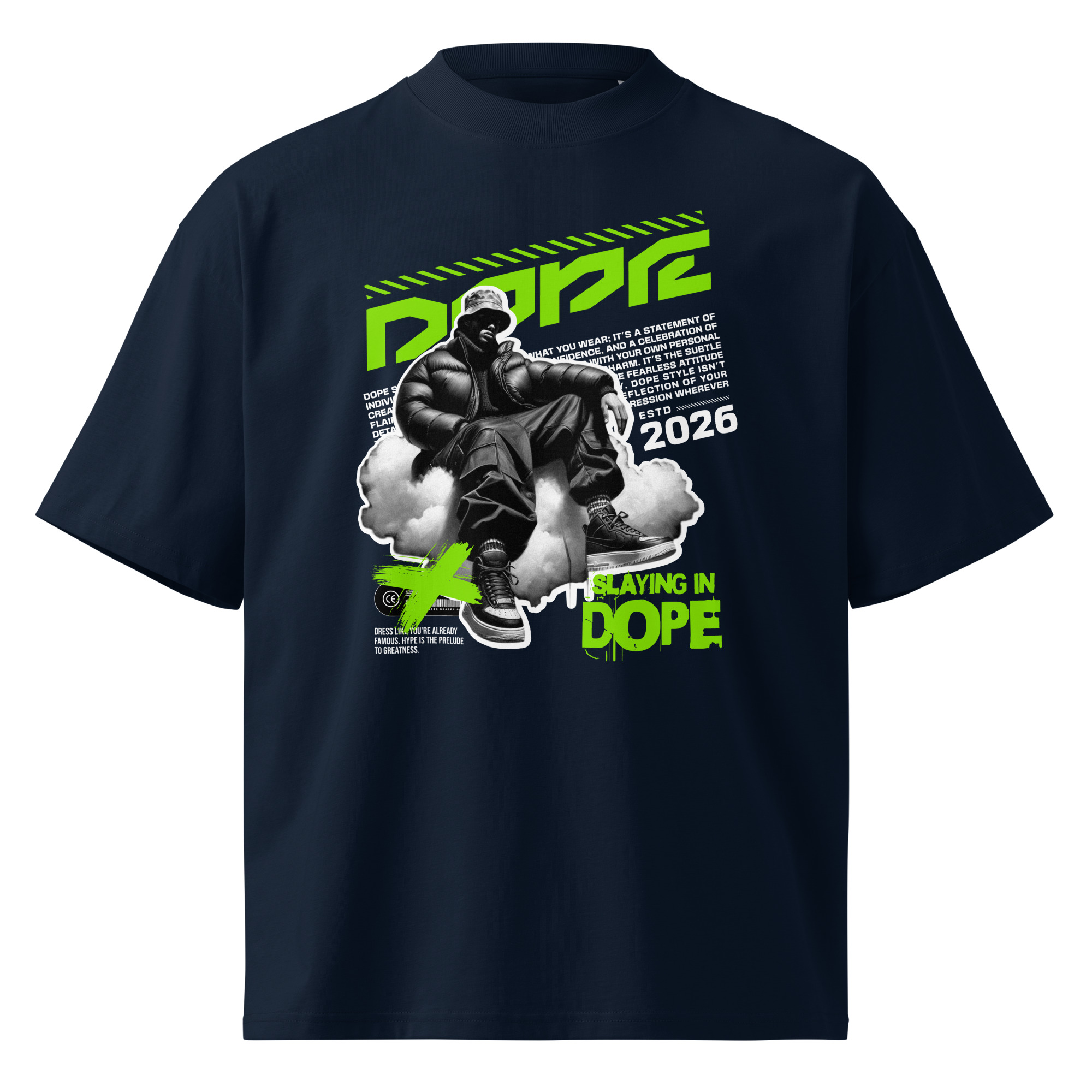 Slaying in Dope – Urban Confidence Premium Streetwear - Unisex organic oversized high neck t-shirt