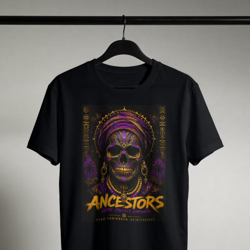 Vodou Reclaimed Oversized High Neck T-Shirt – Ancestors Guide. Protect. Empower.