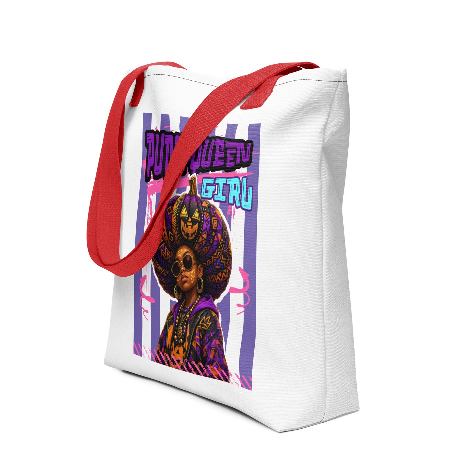 PUMPKIN QUEEN GIRL – Afro Halloween Streetwear | Tote bag - Image 2
