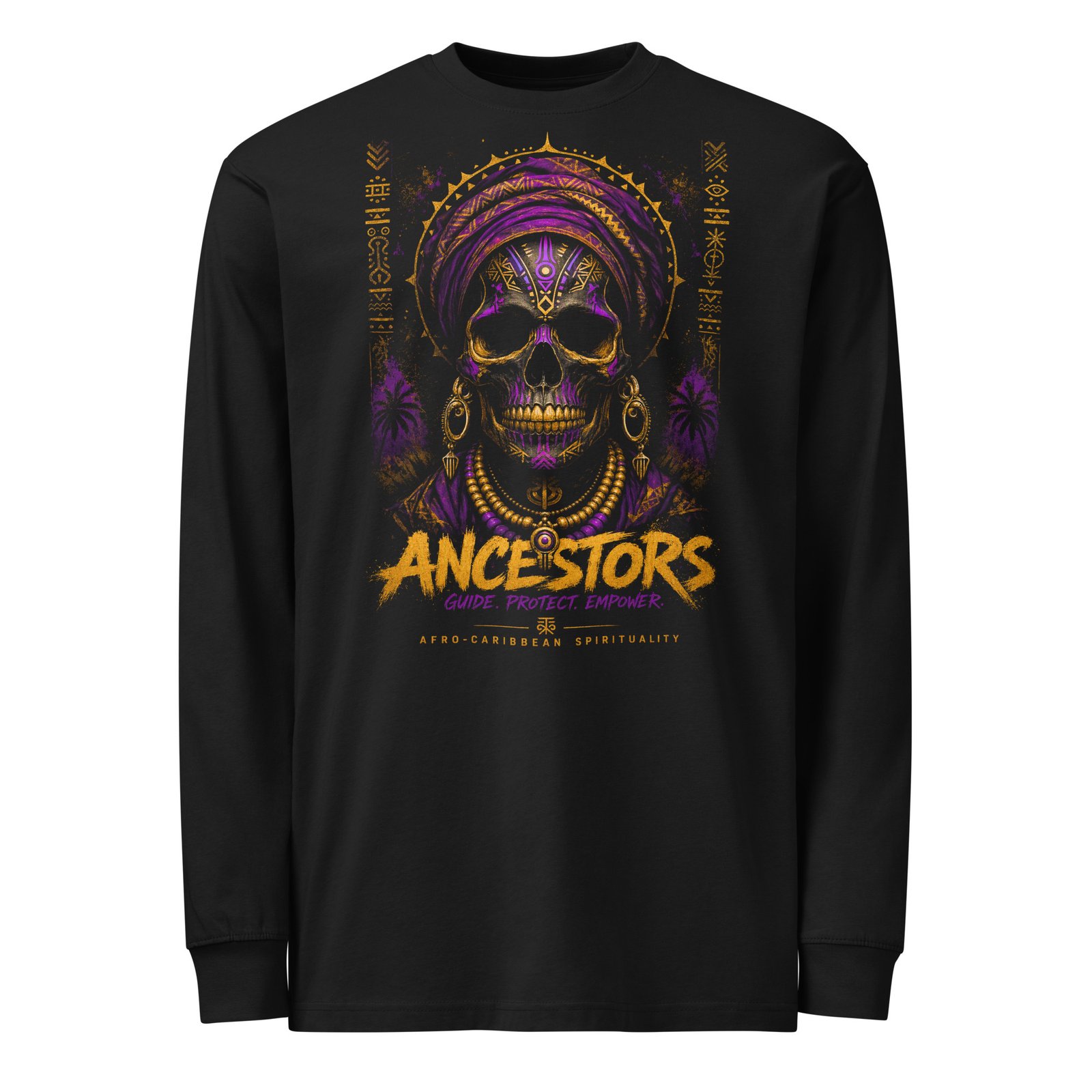 Vodou Reclaimed Long Sleeve T-Shirt – Ancestors Guide. Protect. Empower. - Image 4