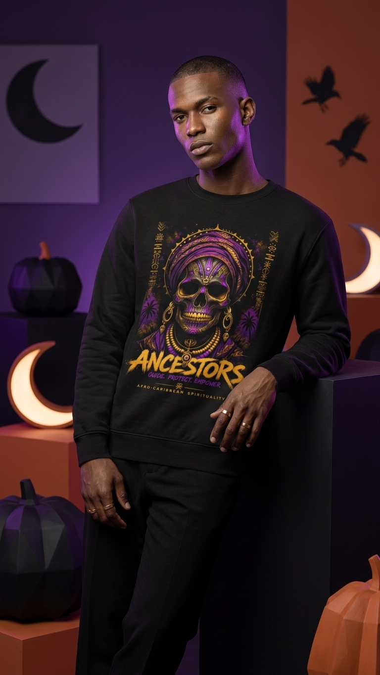 Vodou Reclaimed Long Sleeve T-Shirt – Ancestors Guide. Protect. Empower. - Image 3