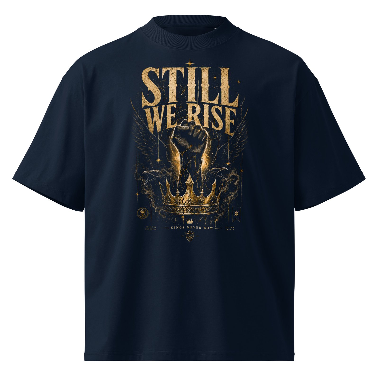 Still We Rise Oversized High Neck T-Shirt – Dark Edition MMXXIV - Image 2