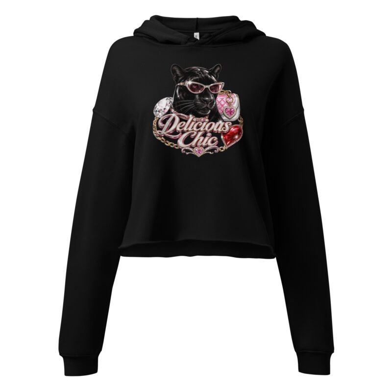 Delicious Chic – Women's Luxury Crop Hoodie | Black Panther Streetwear