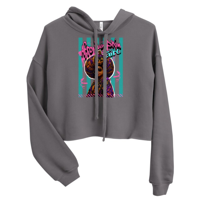 AFRO-PUNK QUEEN – Dark Afrocentric Halloween Art | Women's Cropped Fleece Hoodie
